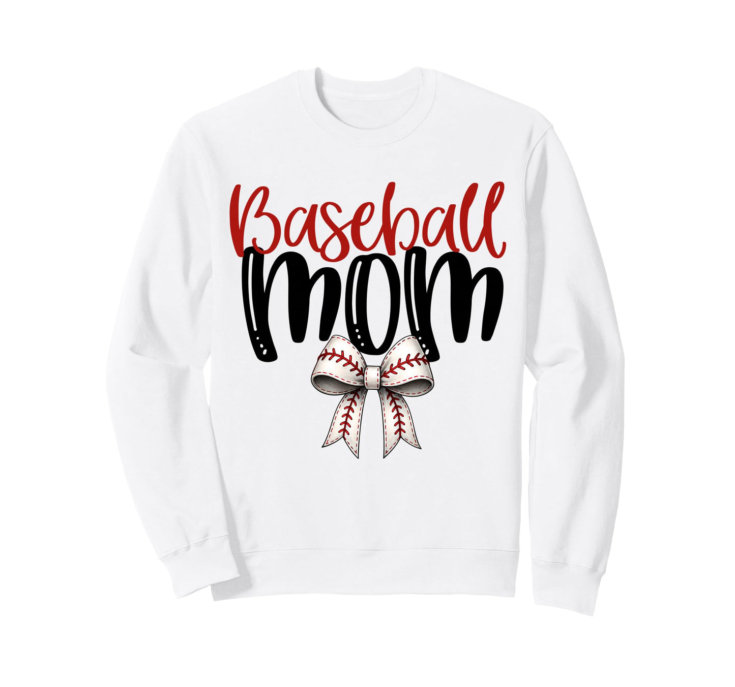 Baseball Mom Coquette Bow Game Day Sweatshirt - Novelty Apparel for Adults - T-Shirt, Sweatshirt, Hoodie