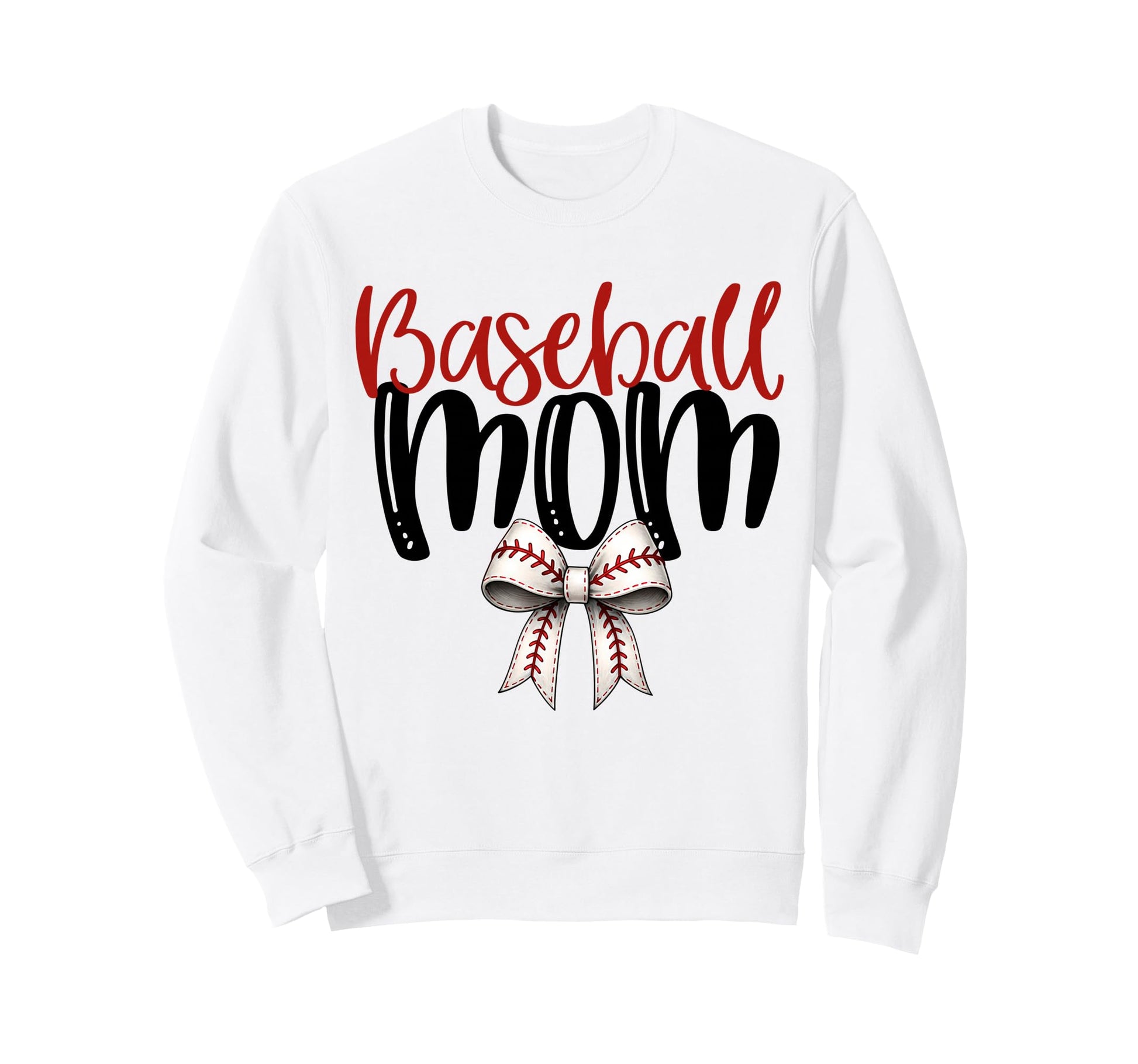 Baseball Mom Coquette Bow Game Day Sweatshirt - Novelty Apparel for Adults - T-Shirt, Sweatshirt, Hoodie