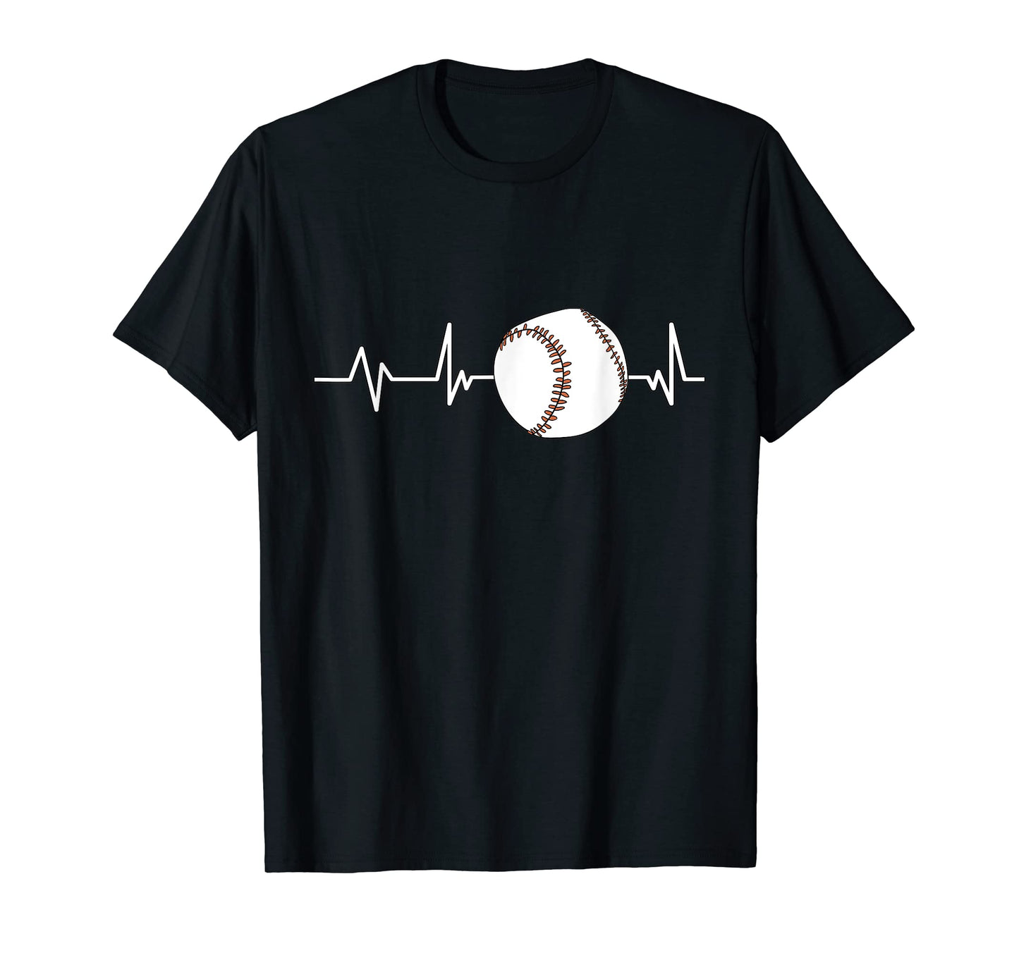 Baseball Heartbeat Baseball Player Gift T-Shirt - Custom Art Print Unisex - T-Shirt, Sweatshirt, Hoodie