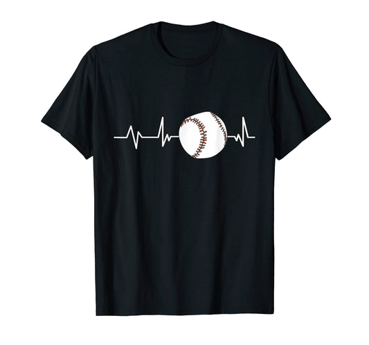 Baseball Heartbeat Baseball Player Gift T-Shirt - Custom Art Print Unisex - T-Shirt, Sweatshirt, Hoodie