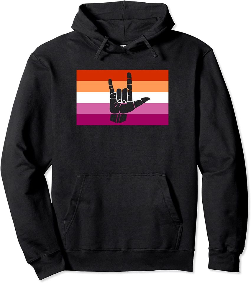 Lesbian Sign I Love You Language Gay Pride Flag Stuff - Adult & Kids T-Shirts, Sweatshirts & Hoodies apparel design preview 1