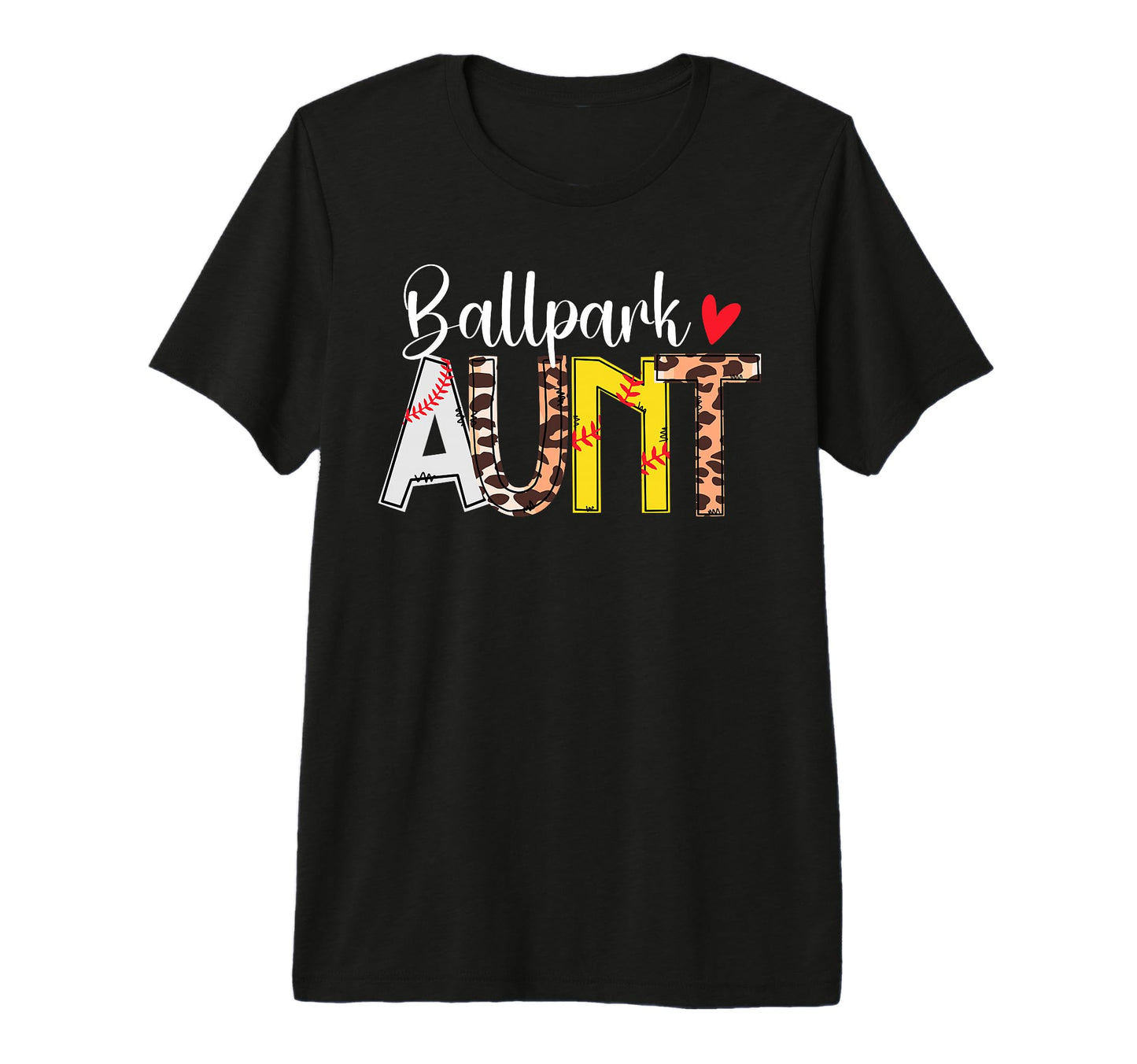 Ballpark Aunt Leopard Baseball T-Shirt - Unique Graphic for Adults - T-Shirt, Sweatshirt, Hoodie