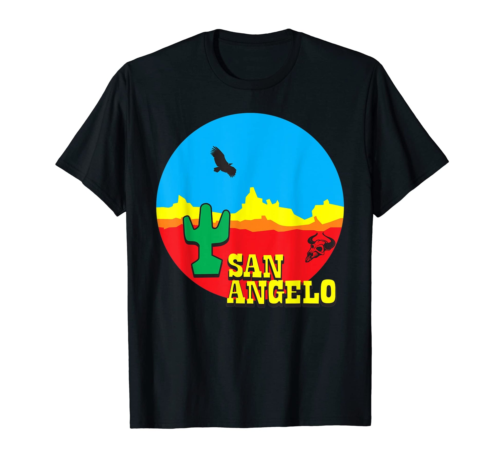San Angelo West Texas Desert Landscape T-Shirt - Minimalist Print Unisex - T-Shirt, Sweatshirt, Hoodie