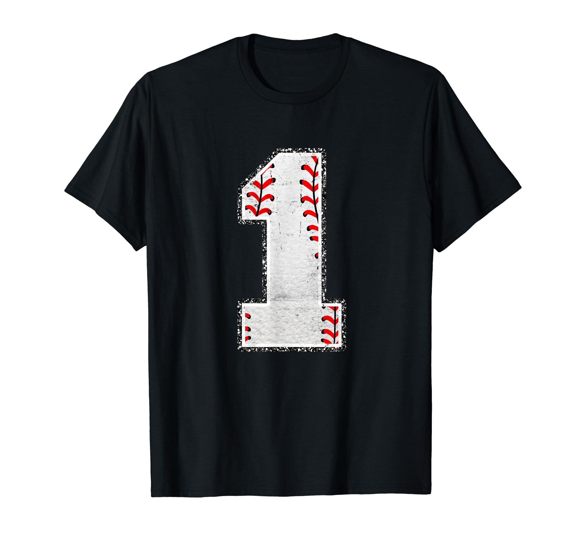 1 Baseball Distressed Number T-Shirt - Trendy Graphic for Adults - T-Shirt, Sweatshirt, Hoodie
