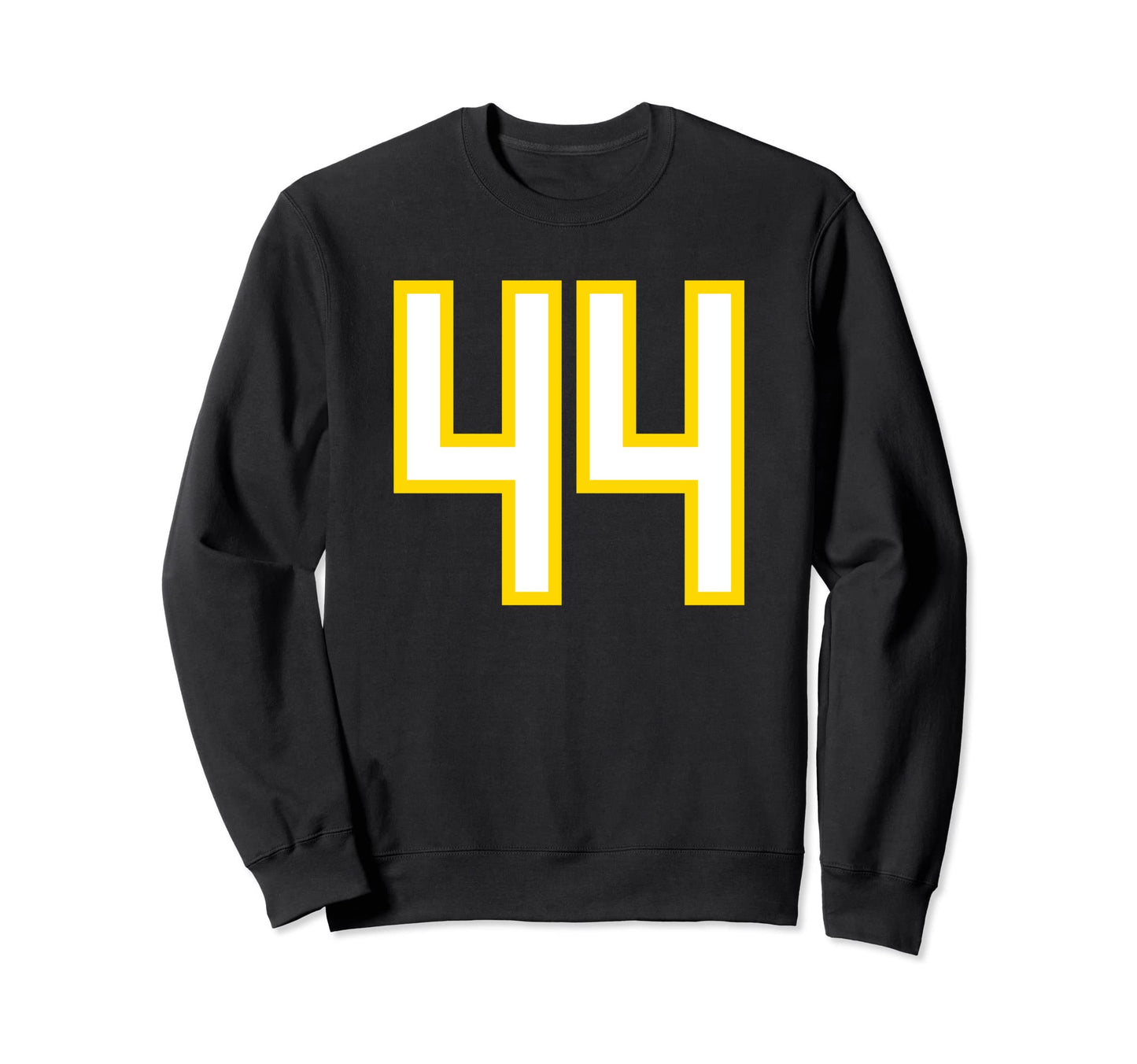 Jersey Number 44 Yellow White Birthday Sweatshirt - Trendy Graphic Unisex - T-Shirt, Sweatshirt, Hoodie