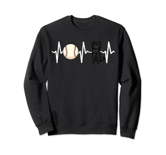 Baseball Affenpinscher Heartbeat Dog Sweatshirt - Streetwear Style Unisex - T-Shirt, Sweatshirt, Hoodie