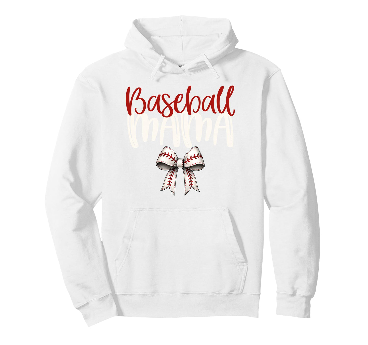 Baseball Mama Coquette Bow Game Day Hoodie - Fun Novelty Design Men Women - T-Shirt, Sweatshirt, Hoodie