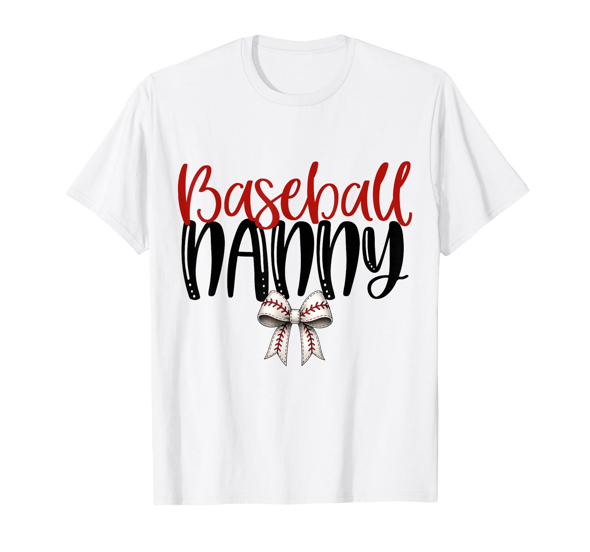 Baseball Nanny Coquette Bow Game Day T-Shirt - Aesthetic Graphic for Adults - T-Shirt, Sweatshirt, Hoodie