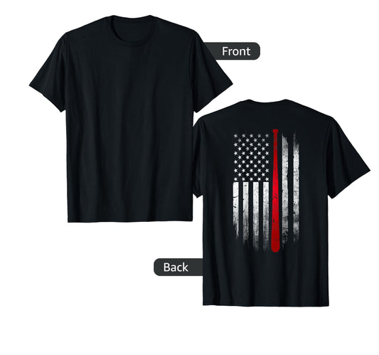 Baseball American Usa Flag Distressed T-Shirt - Streetwear Style Unisex - T-Shirt, Sweatshirt, Hoodie