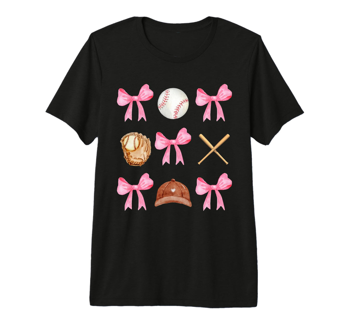 Baseball Coquette Bow Baseball Mama T-Shirt - Graphic Print Unisex - T-Shirt, Sweatshirt, Hoodie