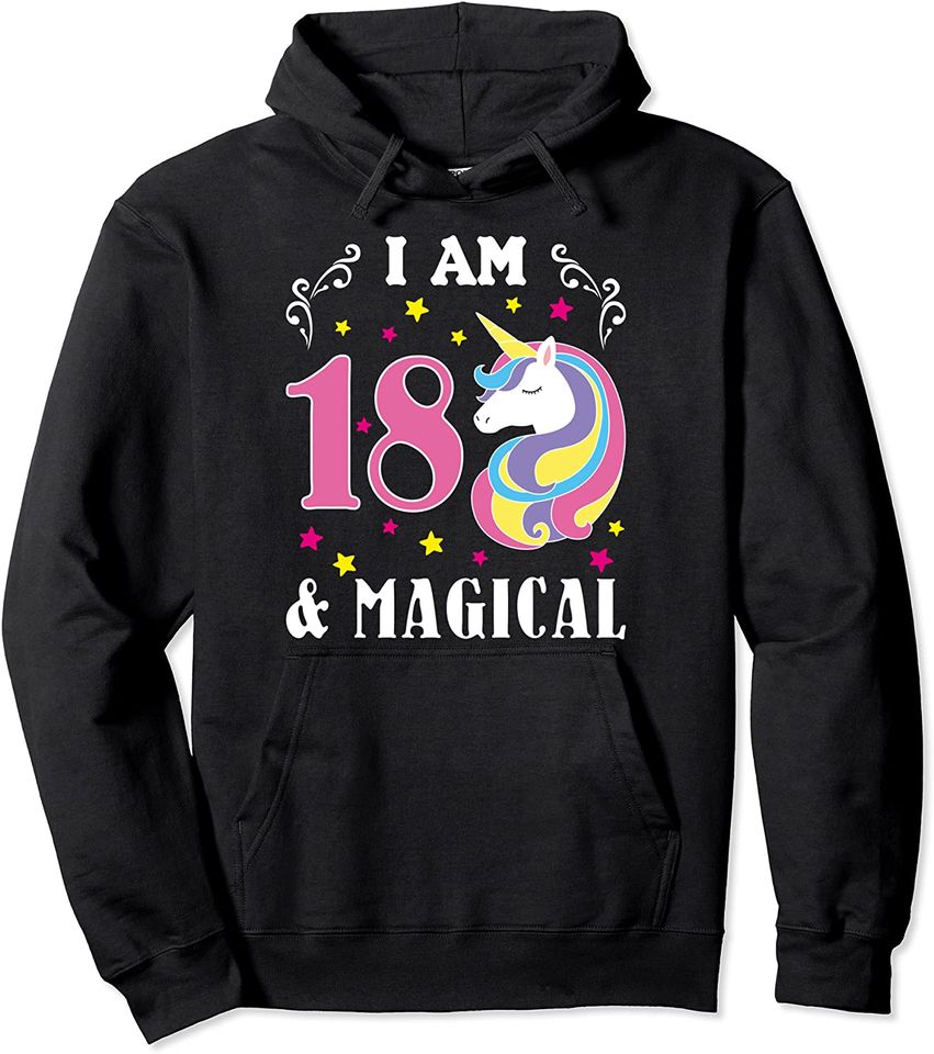 Unicorn Birthday Rainbow Eighteenth I Am 18 And - Adult & Kids T-Shirts, Sweatshirts & Hoodies apparel design preview 1