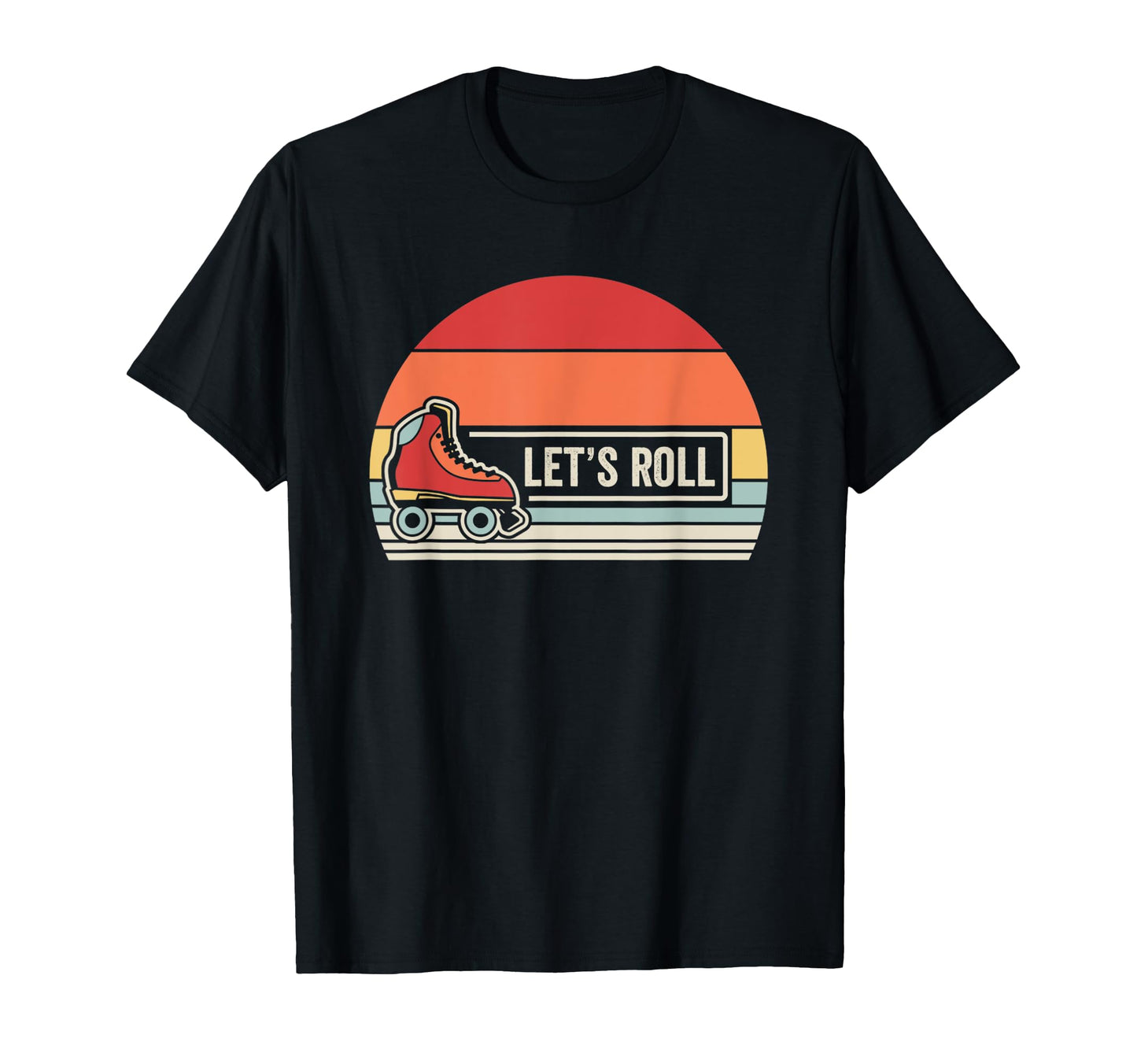 Lets Roll Roller Skate Sunset Vibe T-Shirt - Aesthetic Graphic for Adults - T-Shirt, Sweatshirt, Hoodie
