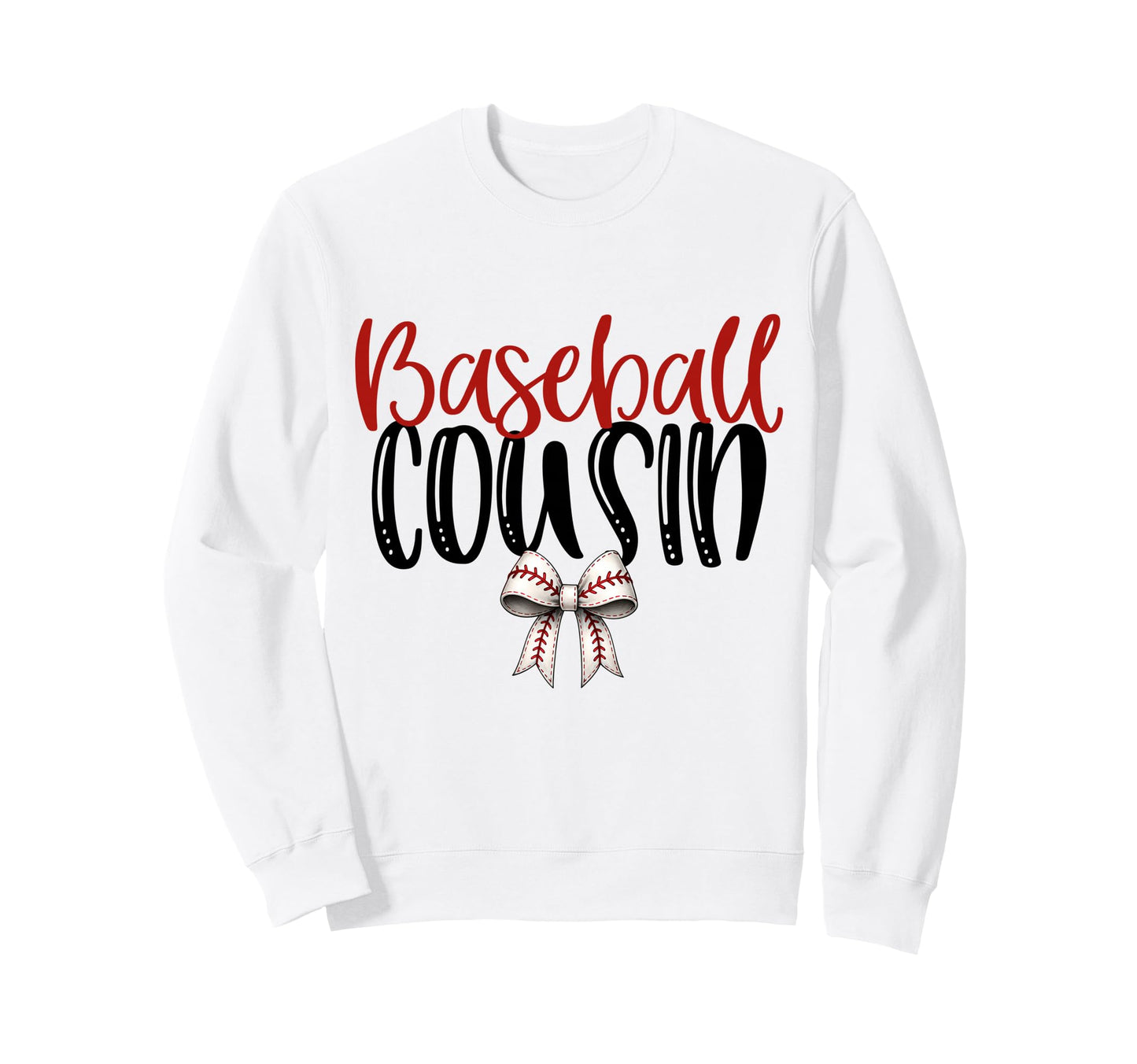 Baseball Cousin Coquette Bow Sweatshirt - Casual Everyday Wear Men Women - T-Shirt, Sweatshirt, Hoodie