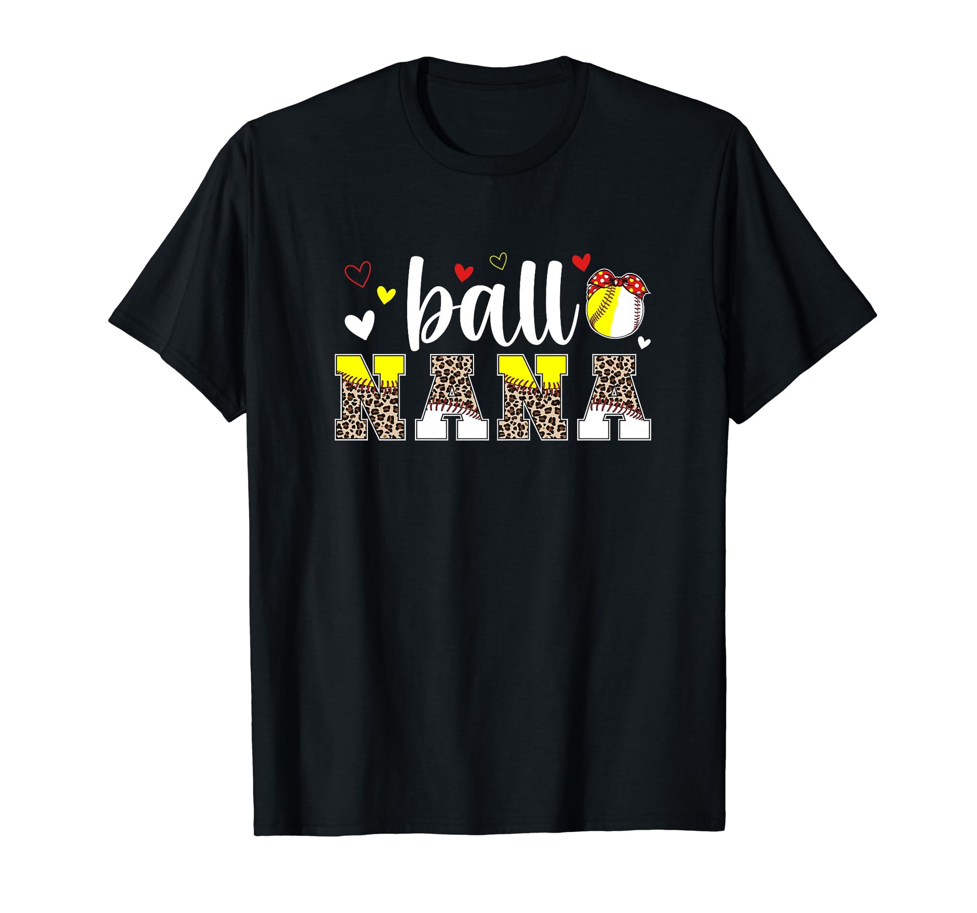 Ball Nana Leopard Baseball Softball T-Shirt - Graphic Print for Adults - T-Shirt, Sweatshirt, Hoodie