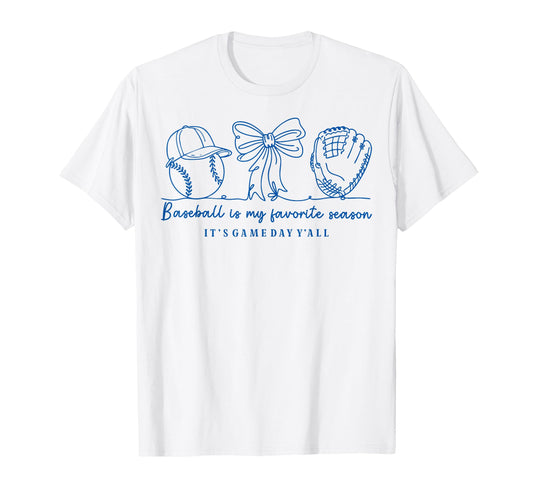 Baseball Is My Favorite Season Coquette T-Shirt - Aesthetic Graphic Unisex - T-Shirt, Sweatshirt, Hoodie