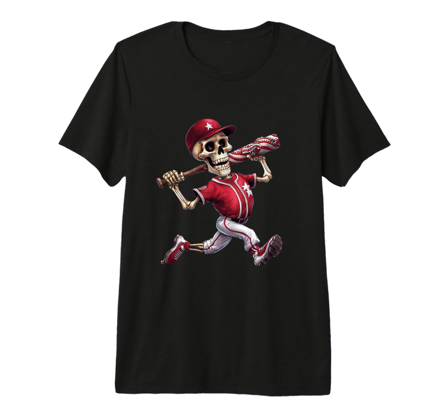 Patriotic Skeleton Baseball 4Th July Usa T-Shirt - Unique Graphic Unisex - T-Shirt, Sweatshirt, Hoodie