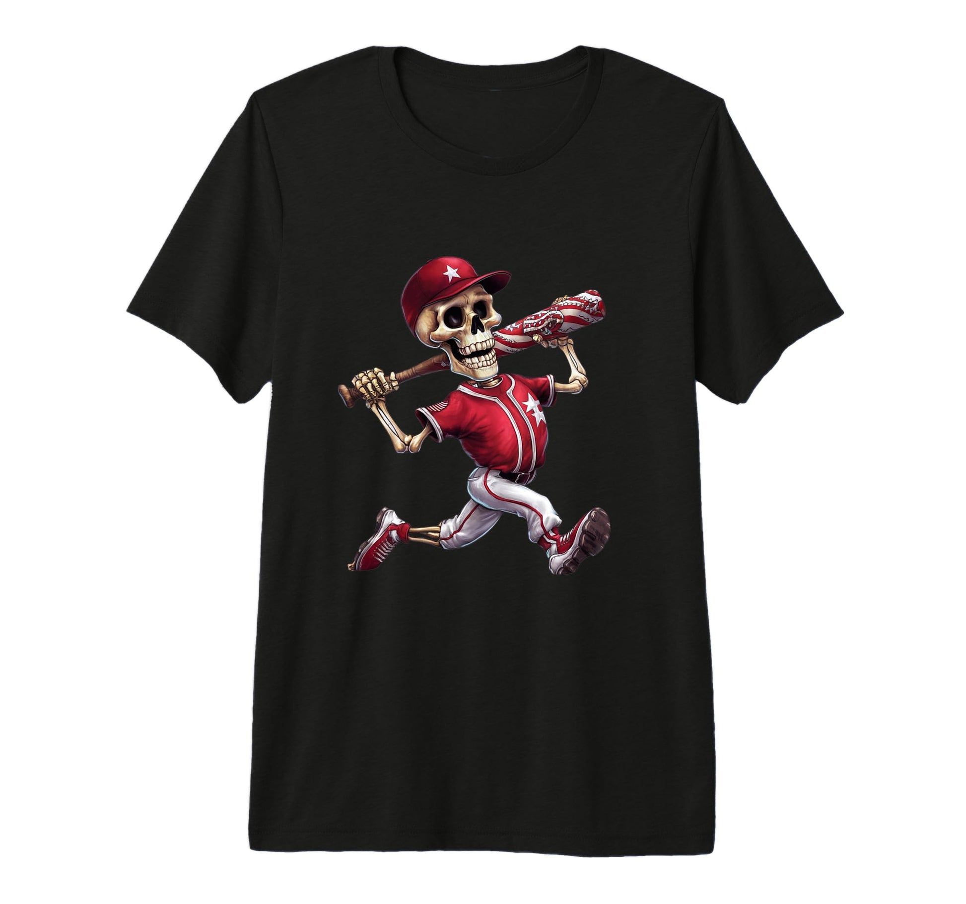 Patriotic Skeleton Baseball 4Th July Usa T-Shirt - Unique Graphic Unisex - T-Shirt, Sweatshirt, Hoodie