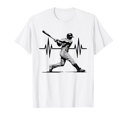 Baseball Heartbeat Love Pitcher Throw T-Shirt - Novelty Apparel Men Women - T-Shirt, Sweatshirt, Hoodie
