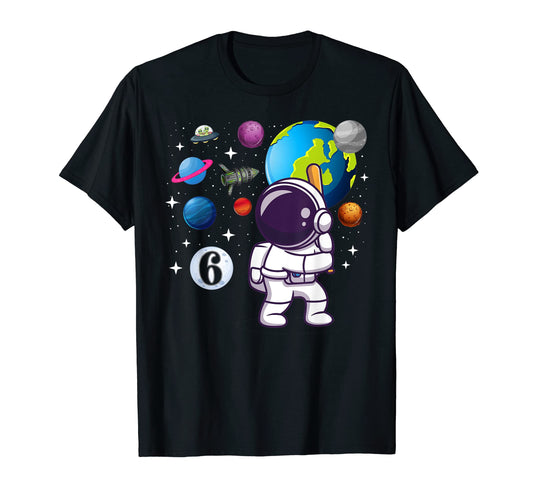 6Th Birthday Gift 6 Years Old Astronaut T-Shirt - Minimalist Print Unisex - T-Shirt, Sweatshirt, Hoodie