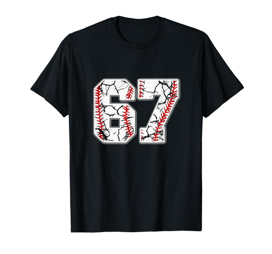 67 Baseball Number 67 Player 67Th T-Shirt - Graphic Print Men Women - T-Shirt, Sweatshirt, Hoodie