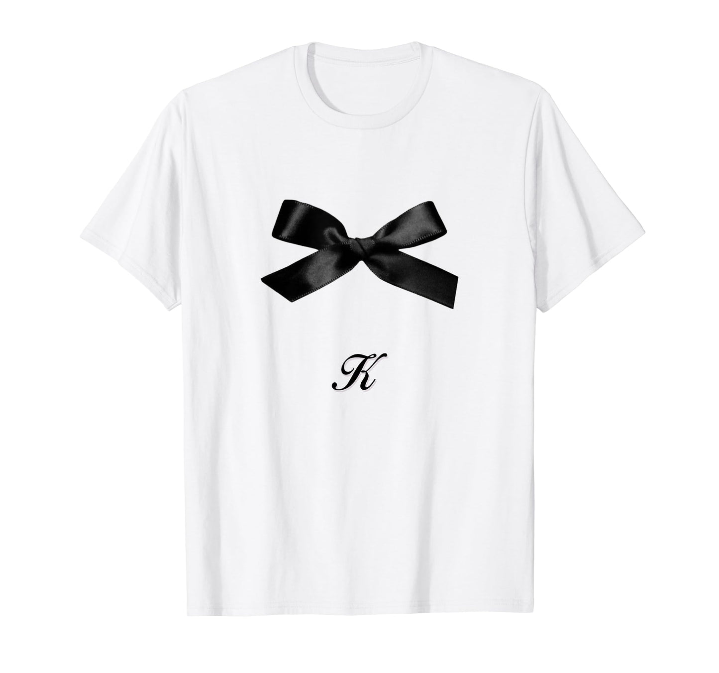 Bow K Coquette Girlcore Y2K T-Shirt - Casual Everyday Wear for Adults - T-Shirt, Sweatshirt, Hoodie