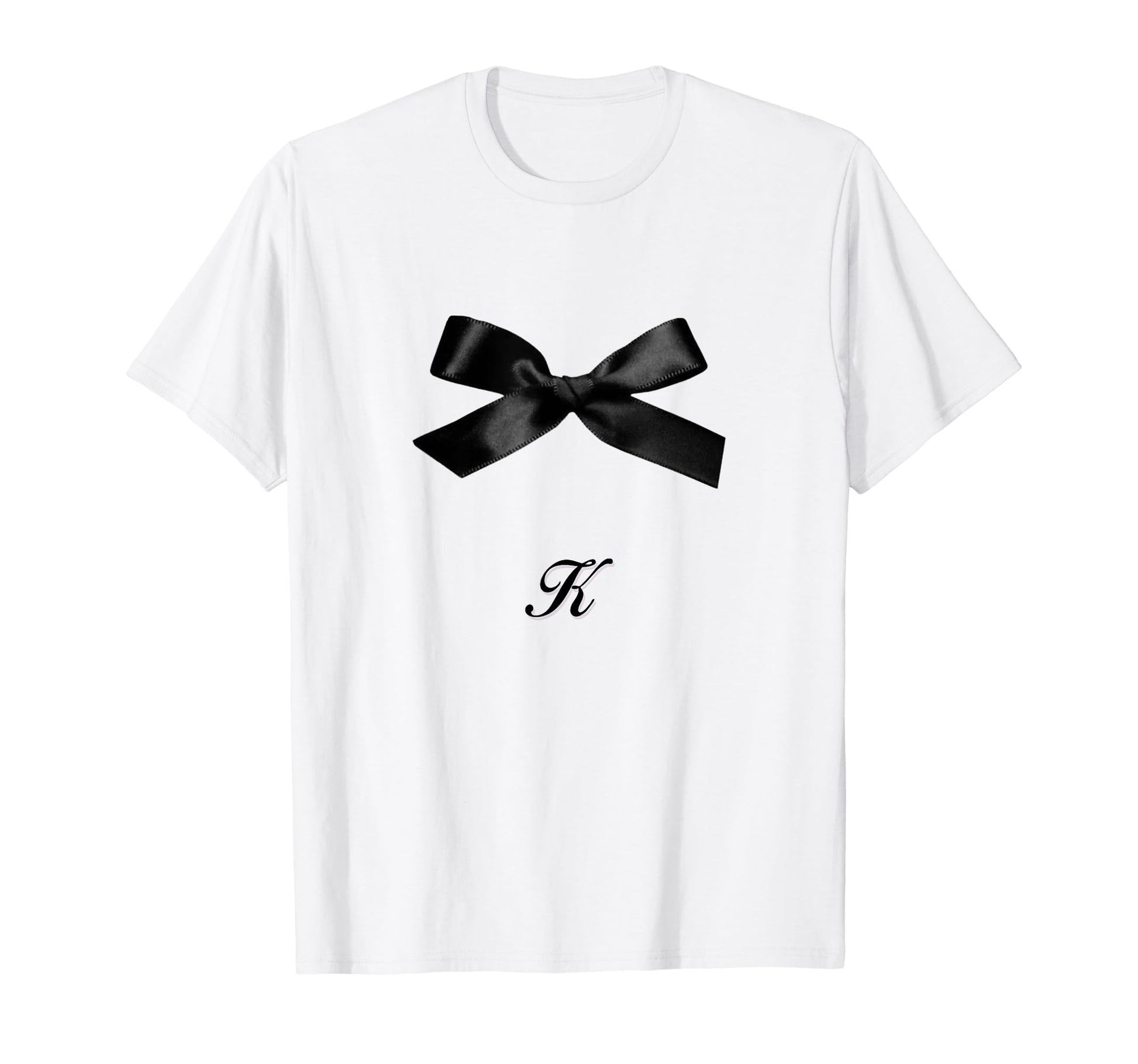 Bow K Coquette Girlcore Y2K T-Shirt - Casual Everyday Wear for Adults - T-Shirt, Sweatshirt, Hoodie