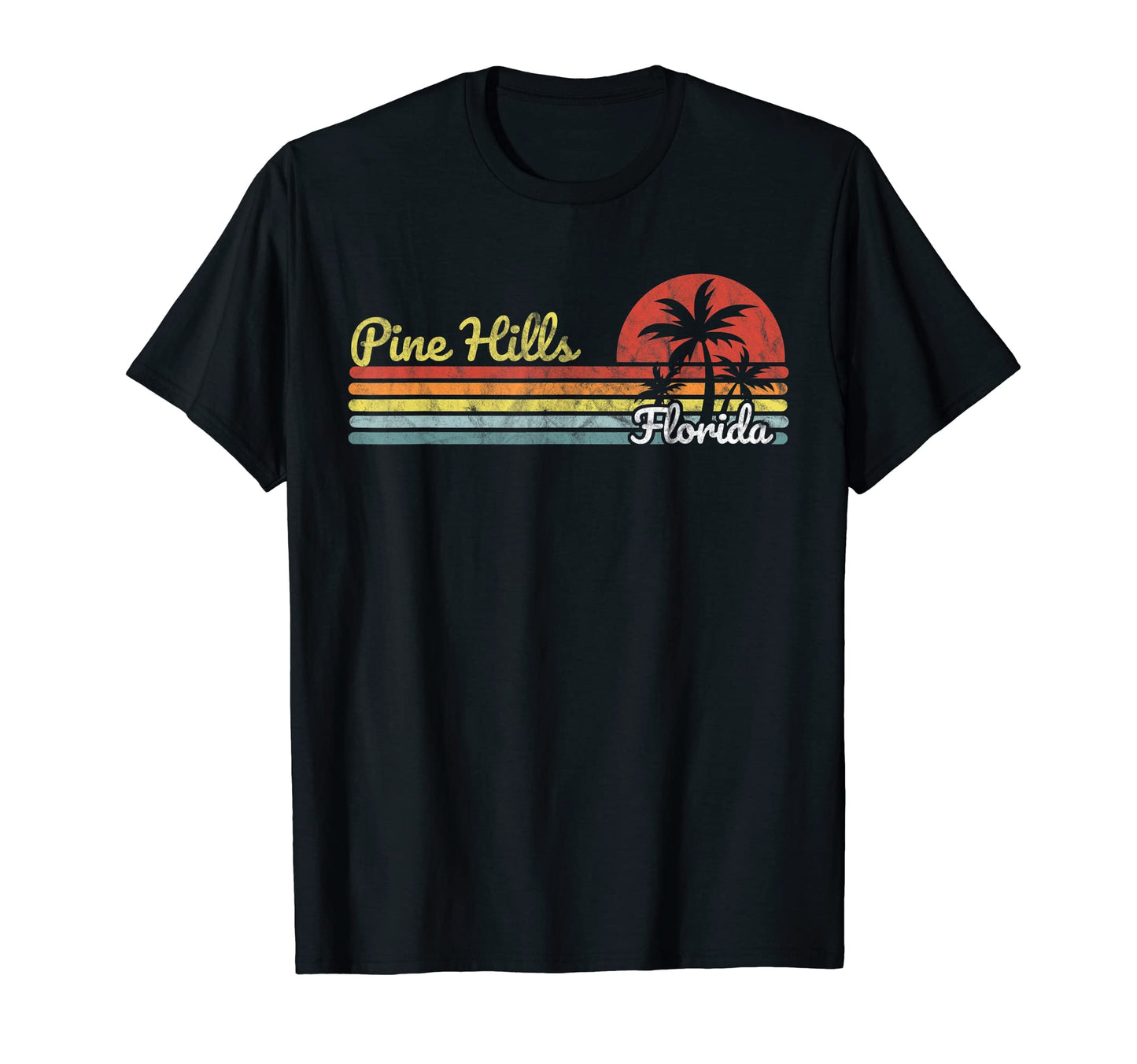 Pine Hills Fl Florida Stripes Lines T-Shirt - Casual Everyday Wear Unisex - T-Shirt, Sweatshirt, Hoodie