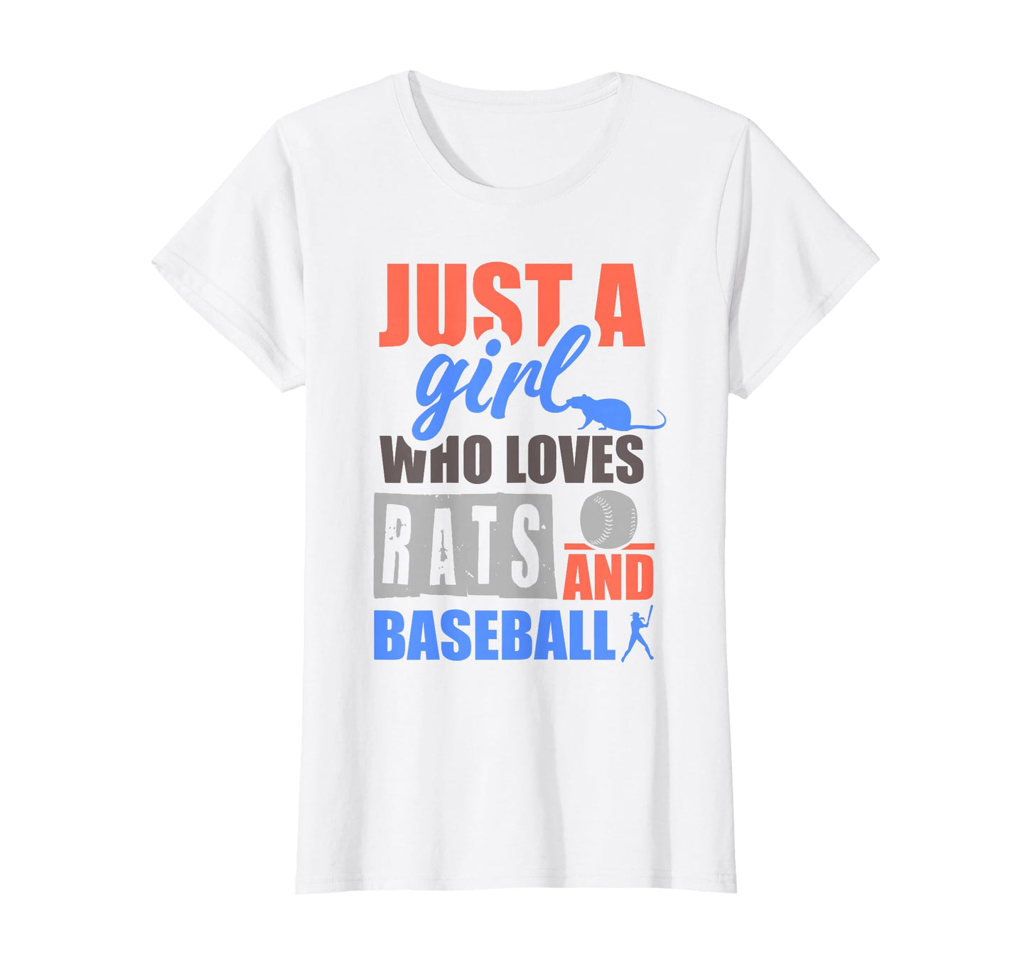Just Who Loves Rats And Baseball T-Shirt - Casual Everyday Wear for Adults - T-Shirt, Sweatshirt, Hoodie