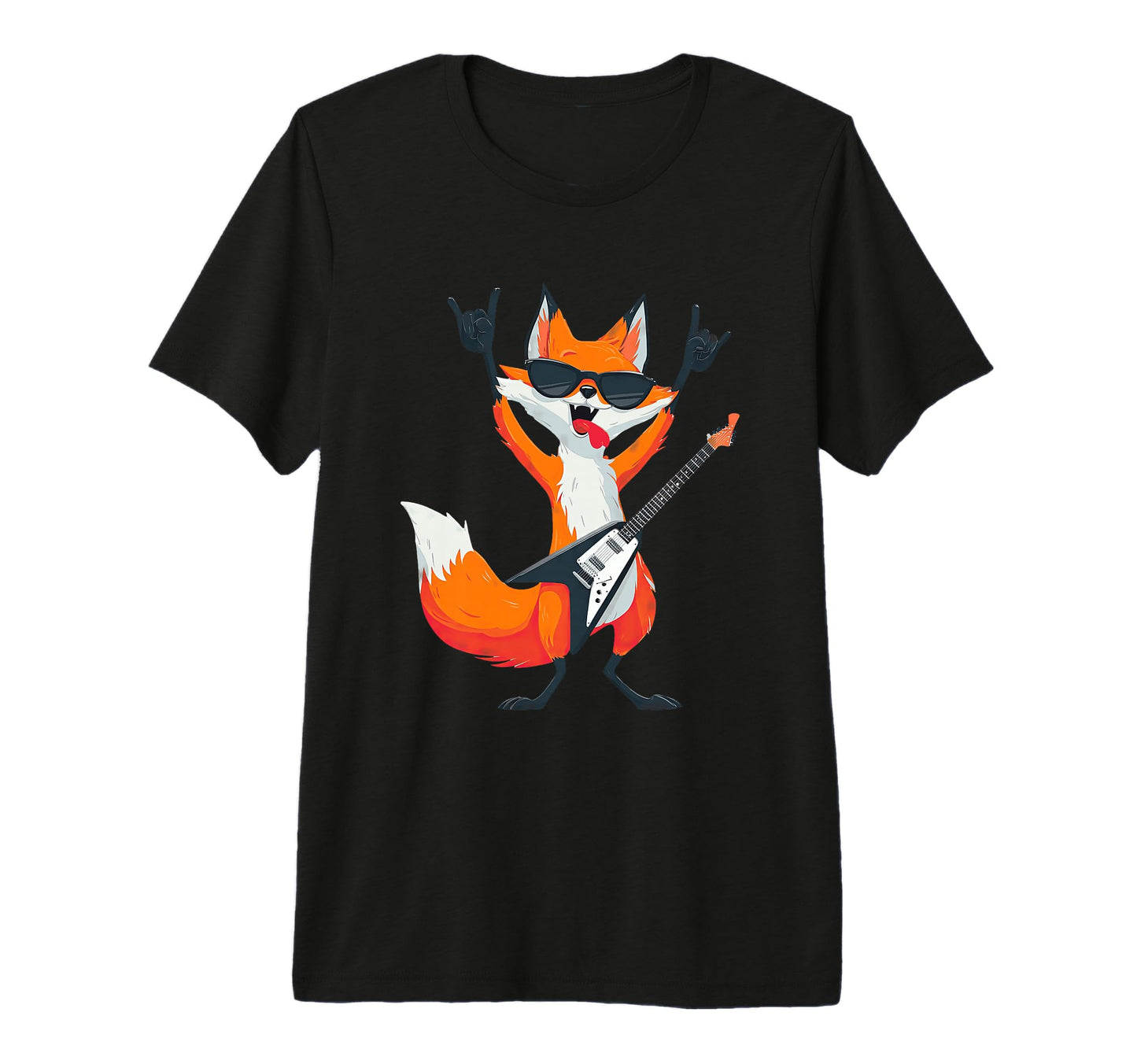 Funny Rock Fox Guitar Player Animal Tri T-Shirt - Trendy Graphic Men Women - T-Shirt, Sweatshirt, Hoodie