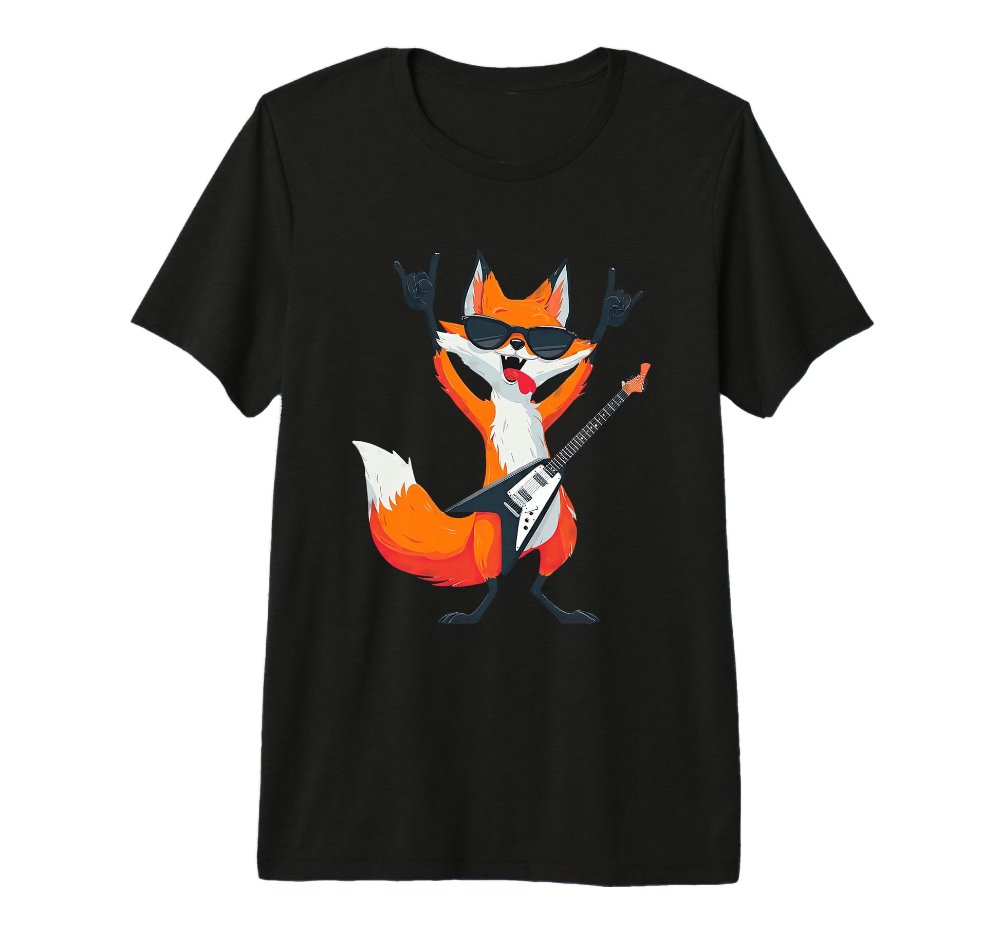 Funny Rock Fox Guitar Player Animal Tri T-Shirt - Trendy Graphic Men Women - T-Shirt, Sweatshirt, Hoodie