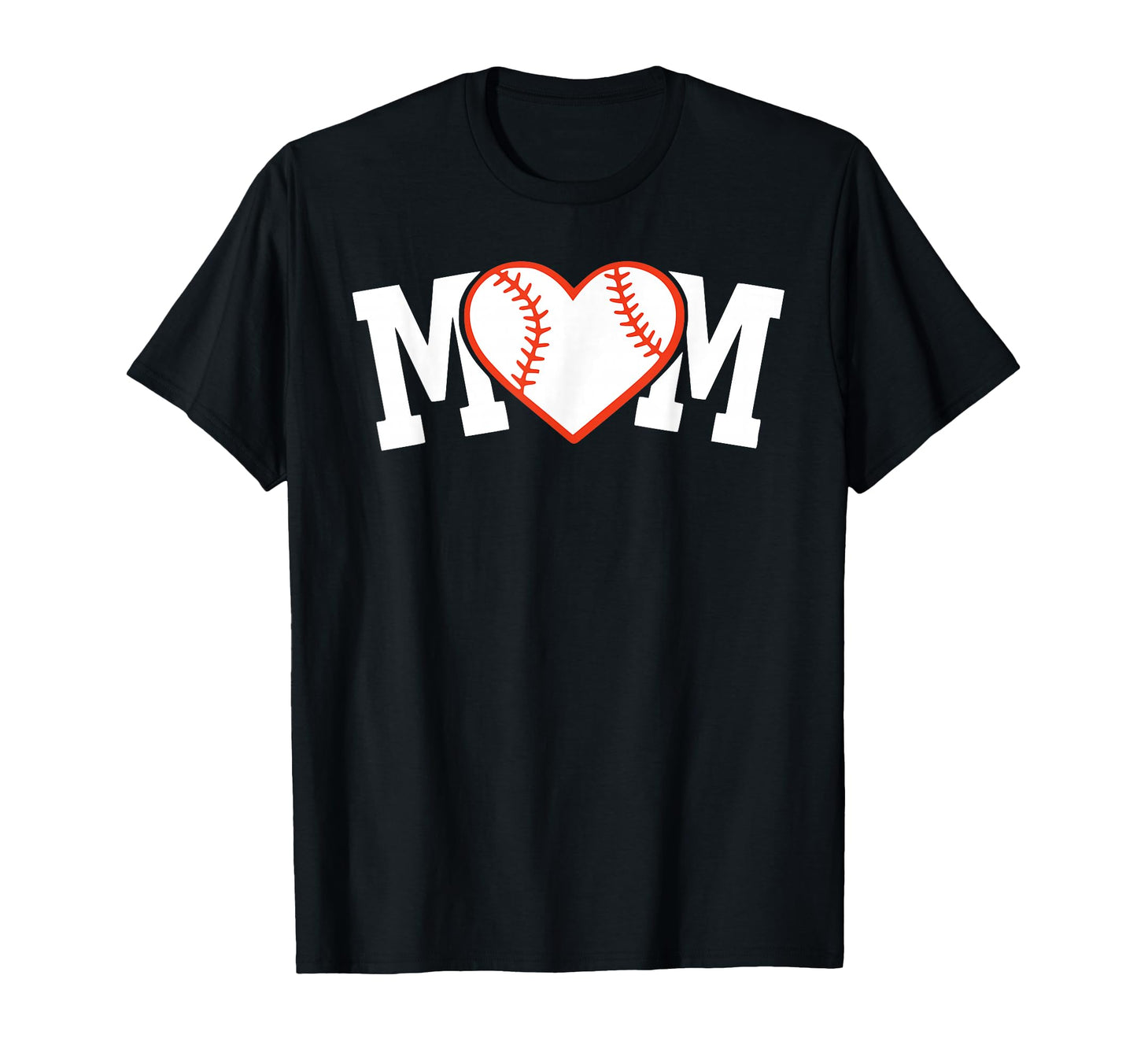 Baseball Softball Ball Mum Heart Love T-Shirt - Novelty Apparel for Adults - T-Shirt, Sweatshirt, Hoodie