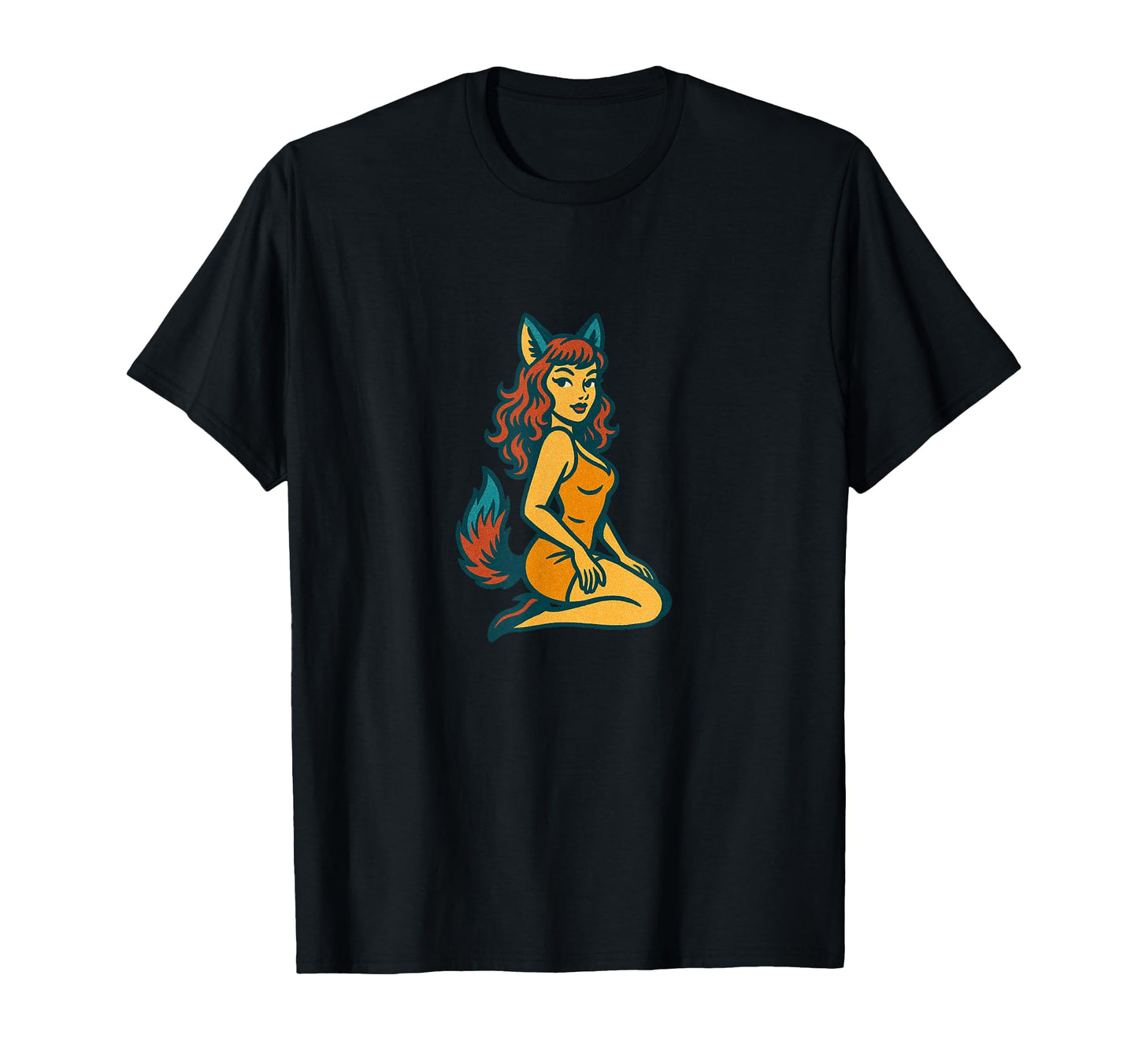Fox Pinup Halloween Cosplay Anime T-Shirt - Streetwear Style for Adults - T-Shirt, Sweatshirt, Hoodie