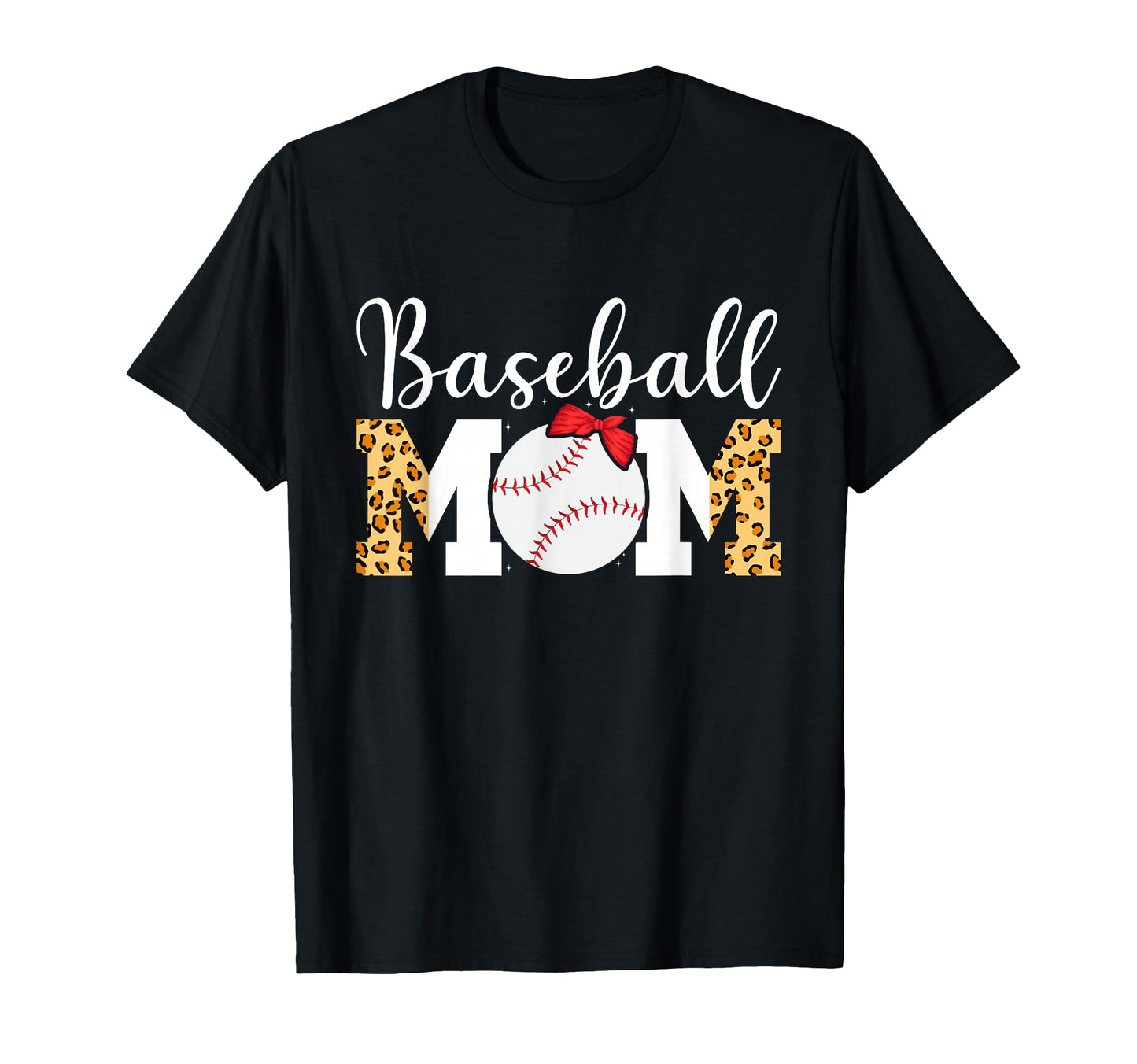 Softball Baseball Mom Leopard T-Shirt - Aesthetic Graphic for Adults - T-Shirt, Sweatshirt, Hoodie