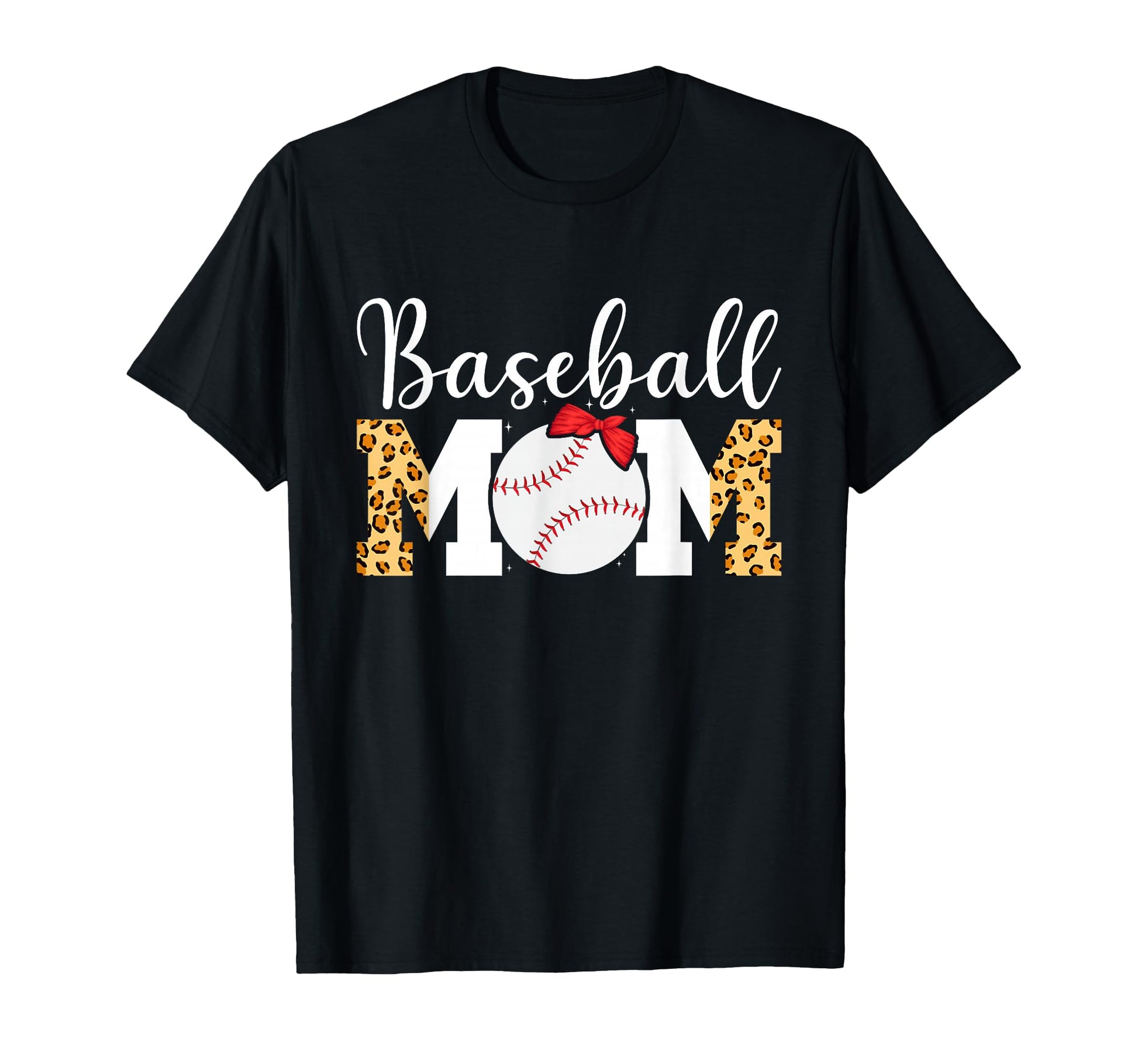 Softball Baseball Mom Leopard T-Shirt - Aesthetic Graphic for Adults - T-Shirt, Sweatshirt, Hoodie