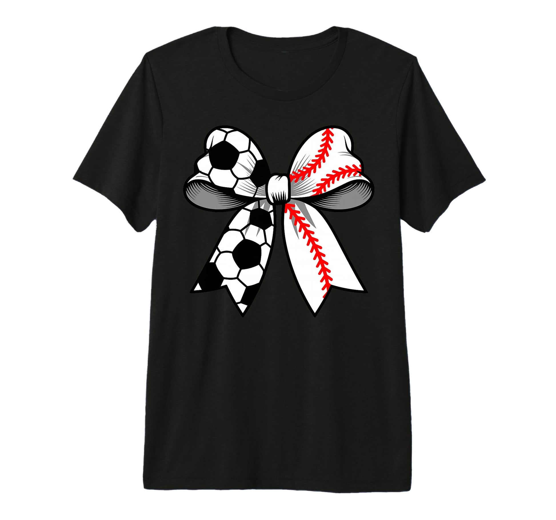 Soccer Baseball Coquette Bow Funny Soccer T-Shirt - Novelty Apparel Unisex - T-Shirt, Sweatshirt, Hoodie