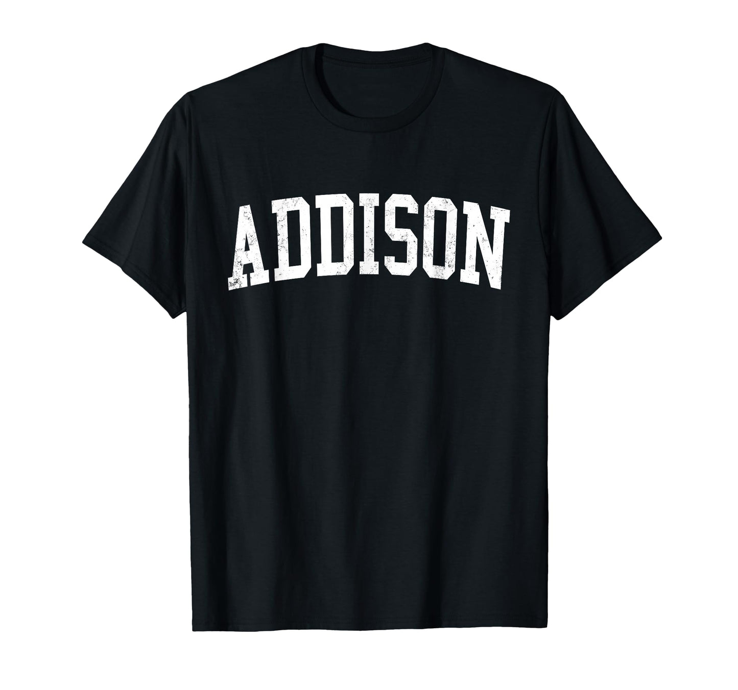 Addison Tx Distressed White Varsity T-Shirt - Novelty Apparel Unisex - T-Shirt, Sweatshirt, Hoodie