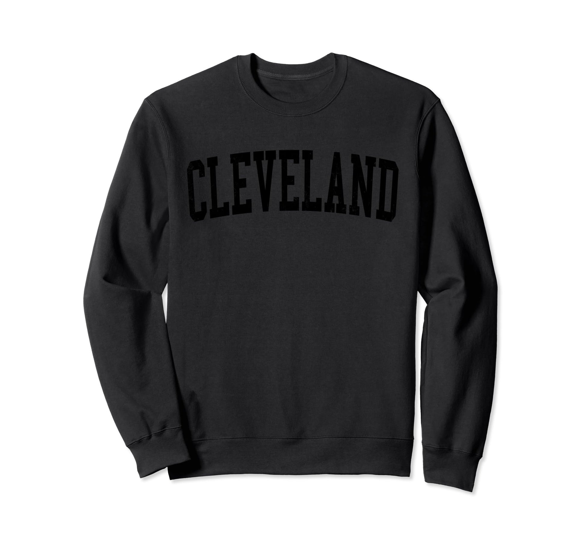 Cleveland Oh Distressed Black Sweatshirt - Aesthetic Graphic for Adults - T-Shirt, Sweatshirt, Hoodie