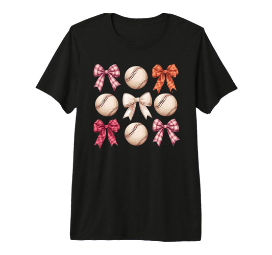 Baseball Coquette Bow Mom Sister T-Shirt - Aesthetic Graphic for Adults - T-Shirt, Sweatshirt, Hoodie