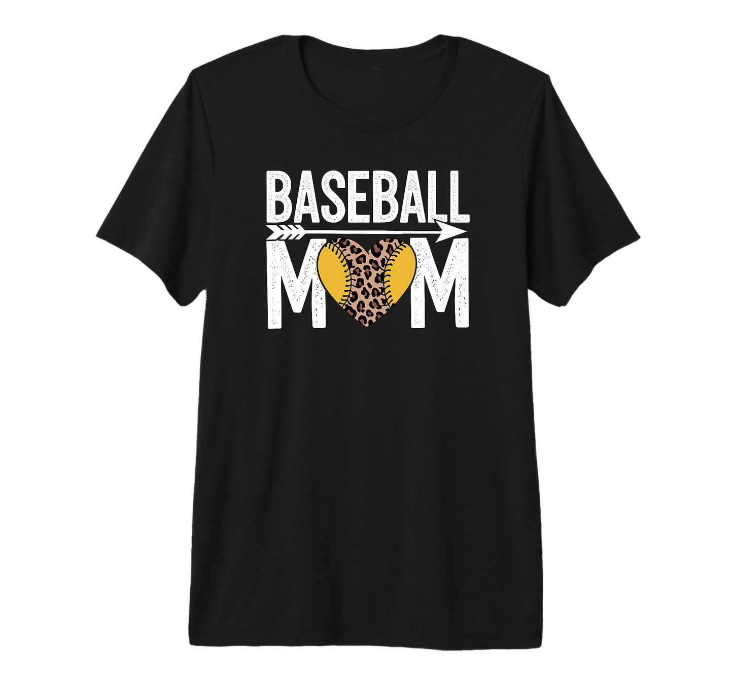 Baseball Mom Leopard Heart Sports Lover T-Shirt - Streetwear Style Unisex - T-Shirt, Sweatshirt, Hoodie