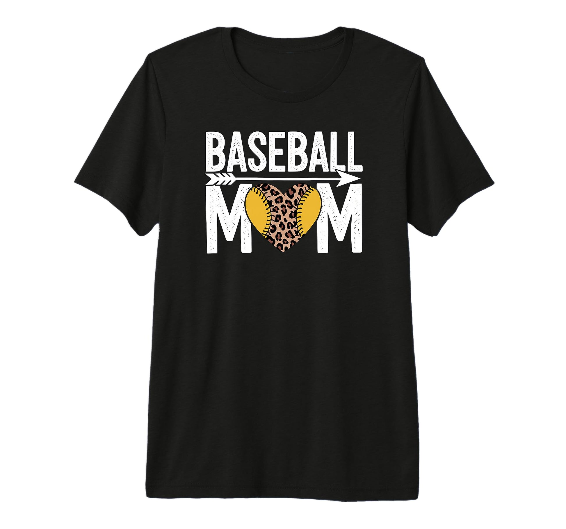 Baseball Mom Leopard Heart Sports Lover T-Shirt - Streetwear Style Unisex - T-Shirt, Sweatshirt, Hoodie