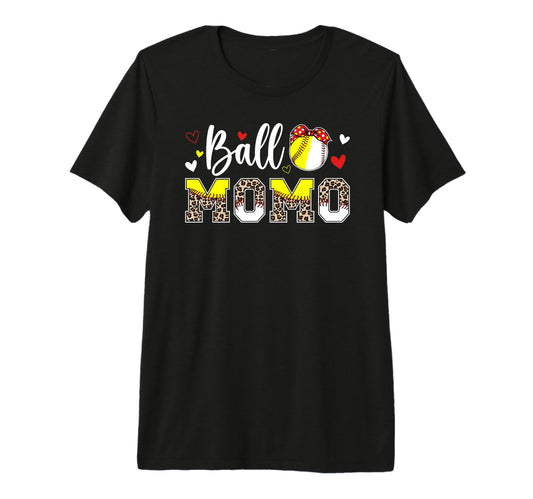 Ball Momo Leopard Softball Baseball T-Shirt - Custom Art Print for Adults - T-Shirt, Sweatshirt, Hoodie