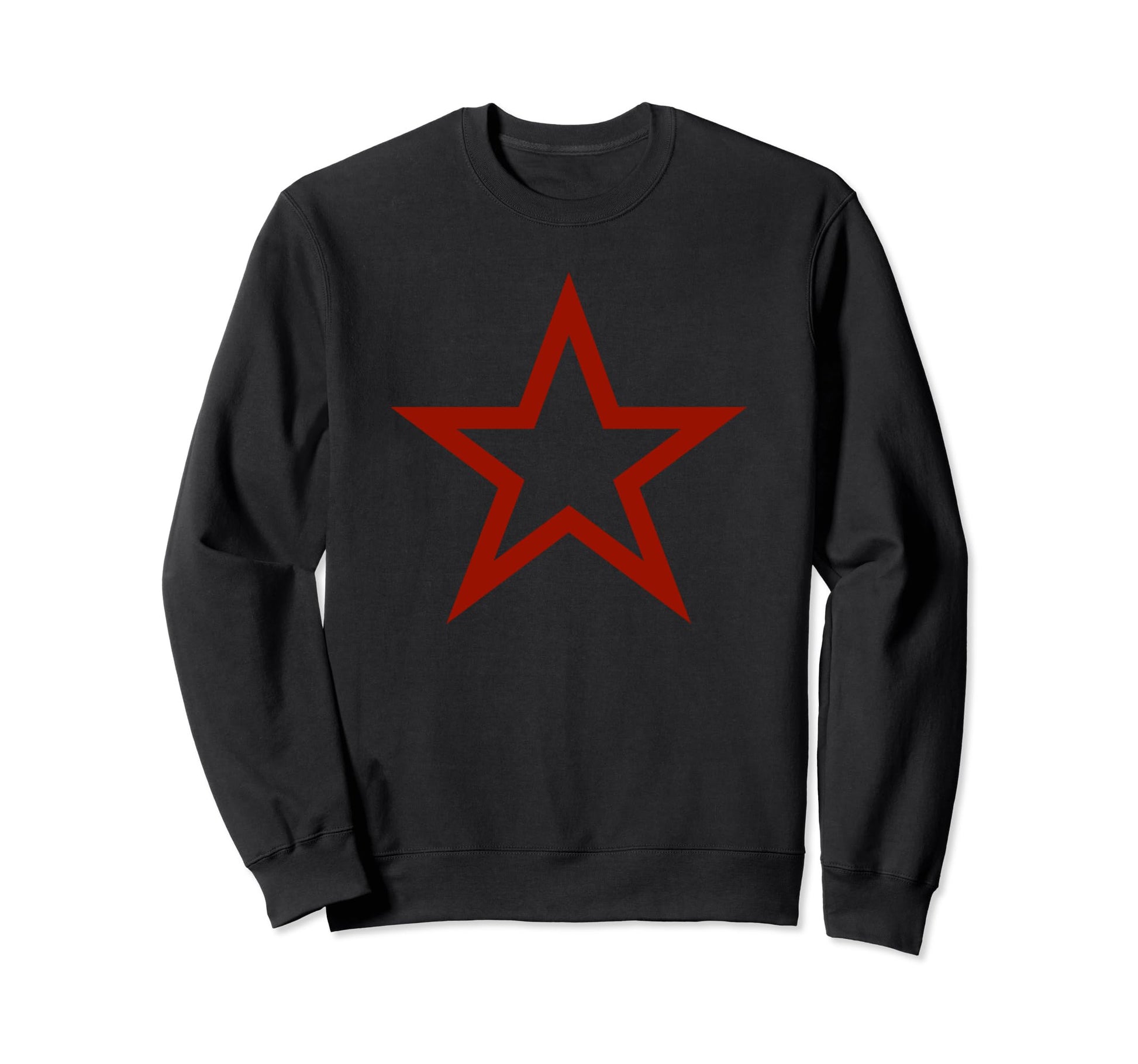 Y2K Red Star Black Front Mcbling Sweatshirt - Minimalist Print Men Women - T-Shirt, Sweatshirt, Hoodie