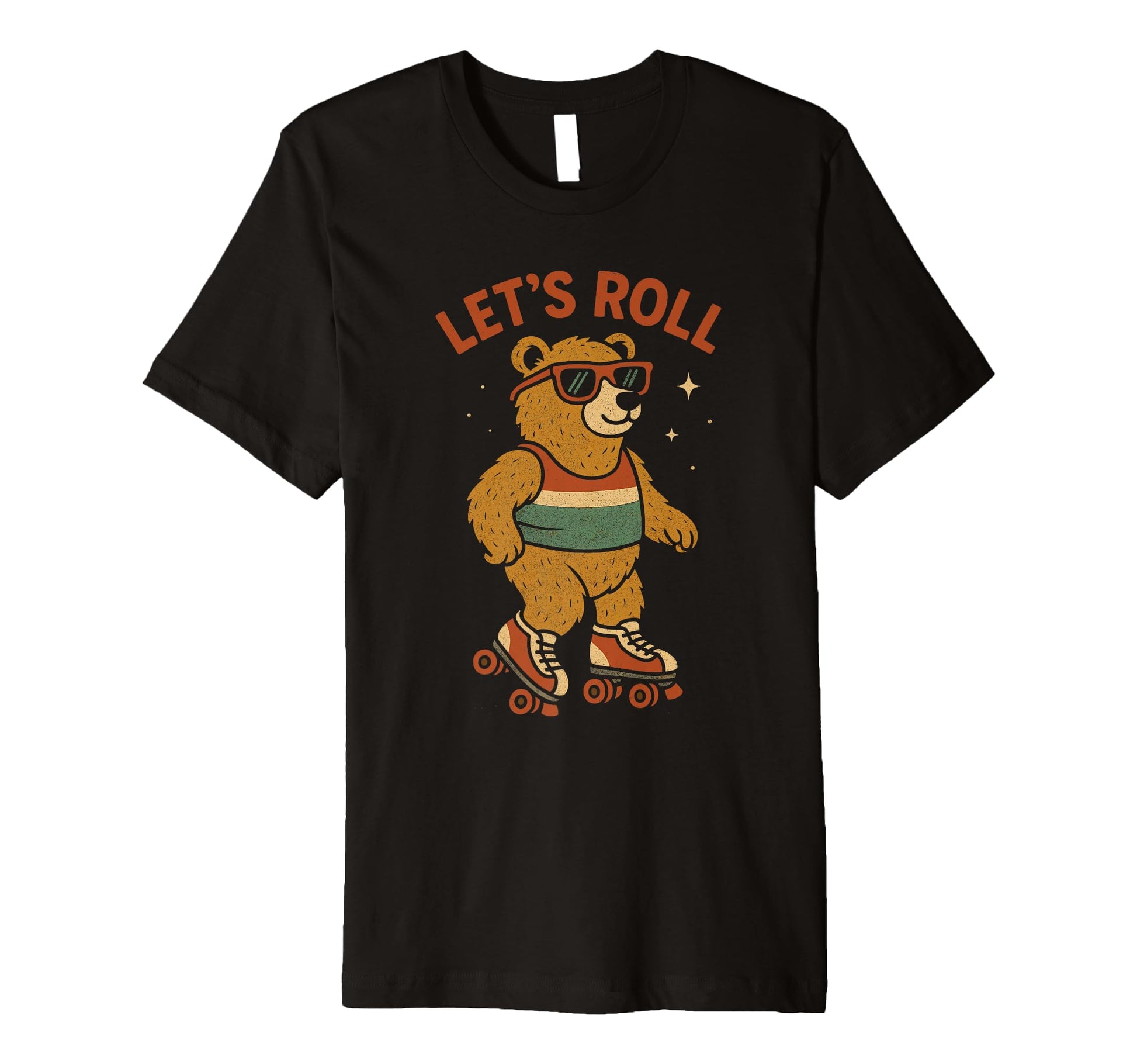 Bear Roller Skates Lets Roll Comic Book T-Shirt - Unique Graphic Men Women - T-Shirt, Sweatshirt, Hoodie