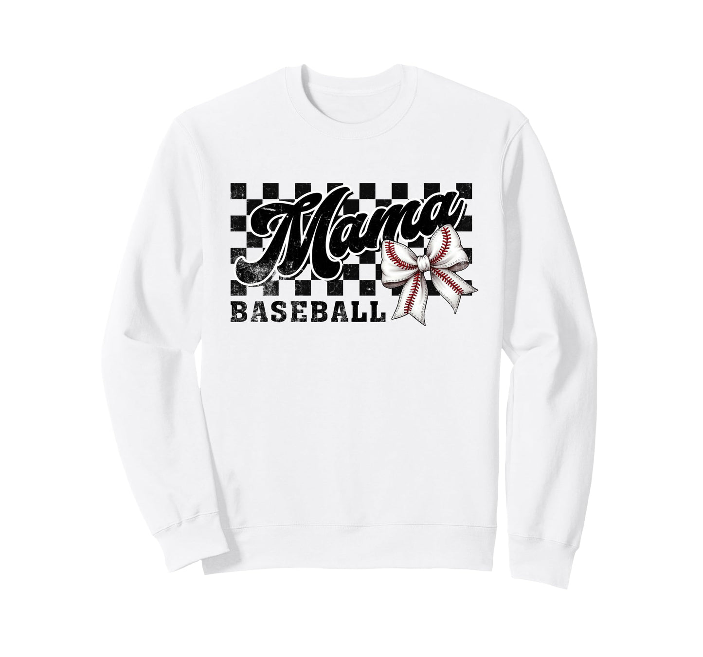 Baseball Mama Game Day Coquette Bow Sweatshirt - Graphic Print Men Women - T-Shirt, Sweatshirt, Hoodie
