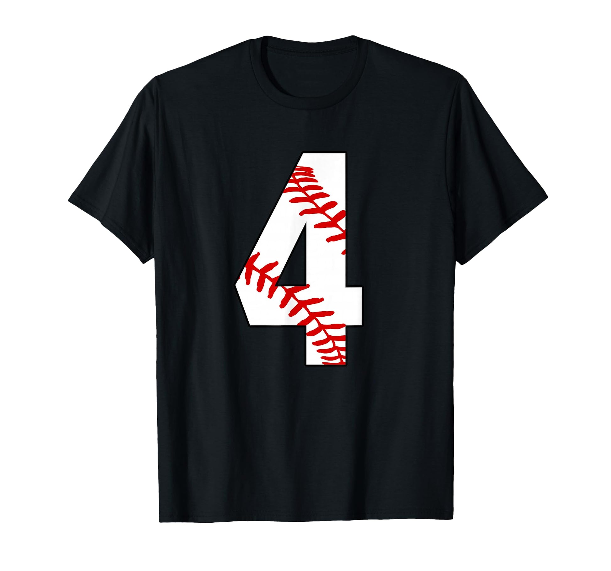 4 Baseball Laces 4Th Birthday Four T-Shirt - Aesthetic Graphic for Adults - T-Shirt, Sweatshirt, Hoodie
