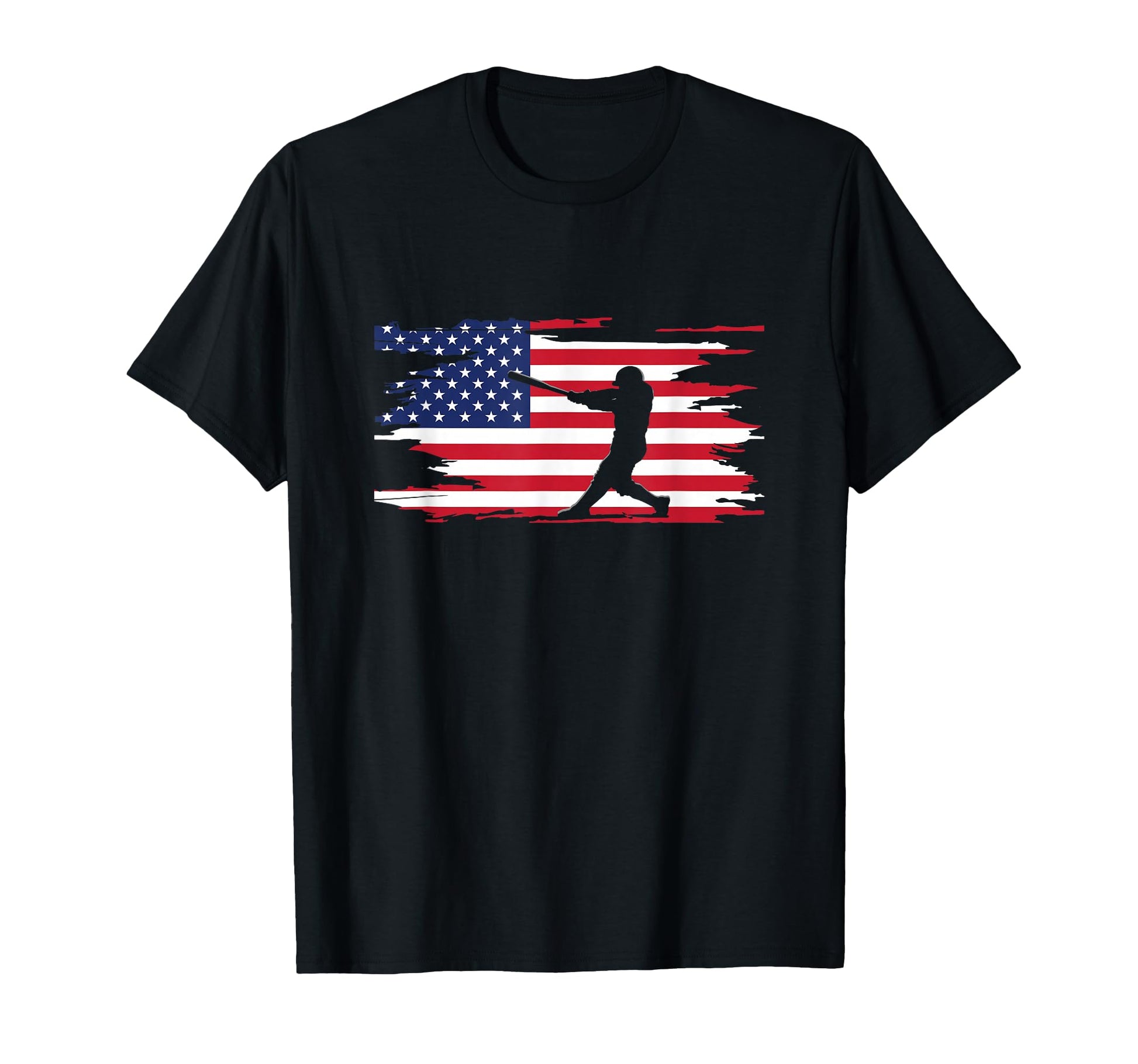 American Flag Baseball Baseball T-Shirt - Fun Novelty Design Men Women - T-Shirt, Sweatshirt, Hoodie
