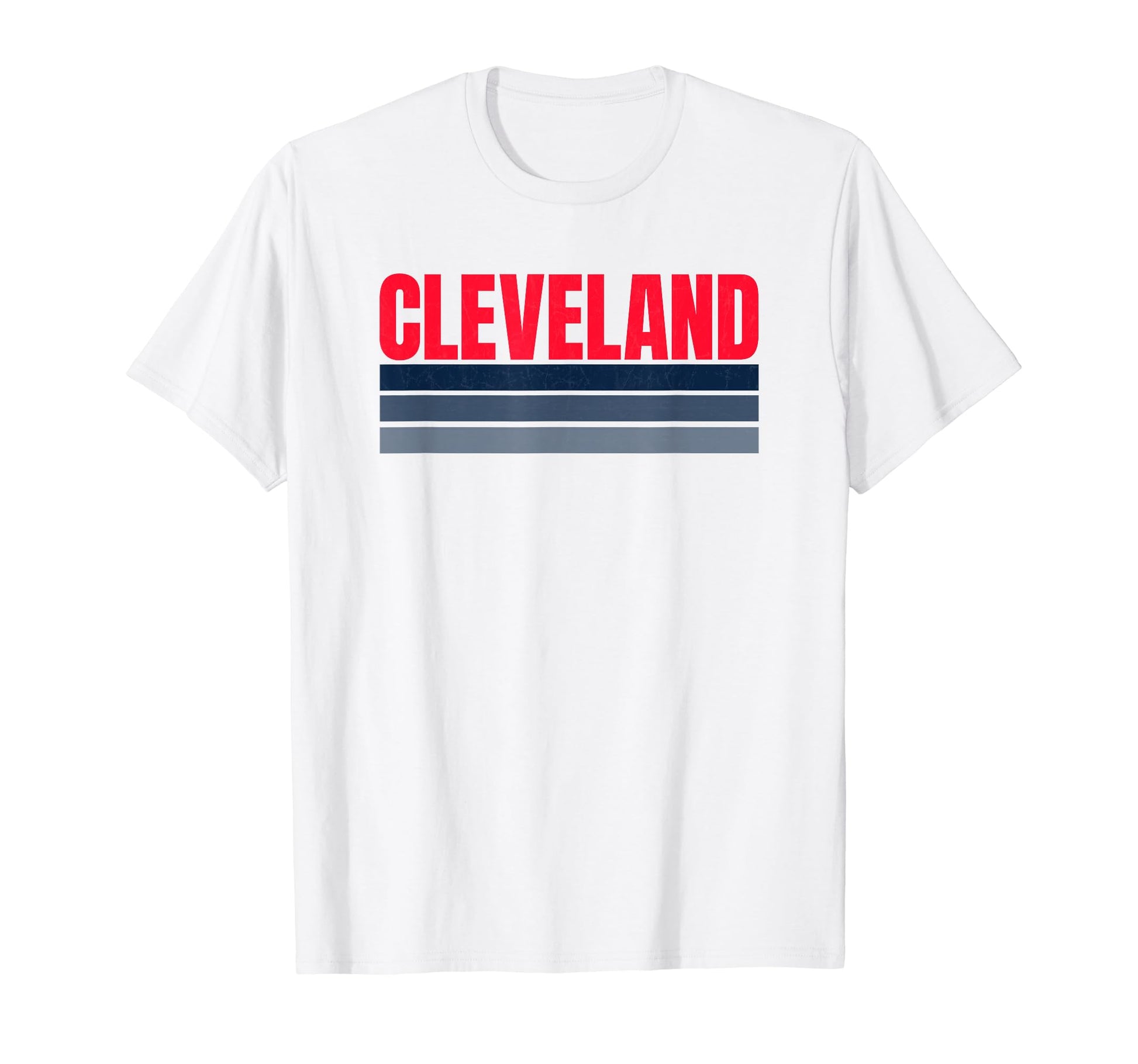 Cleveland Red Navy Blue Stripes T-Shirt - Trendy Graphic for Adults - T-Shirt, Sweatshirt, Hoodie