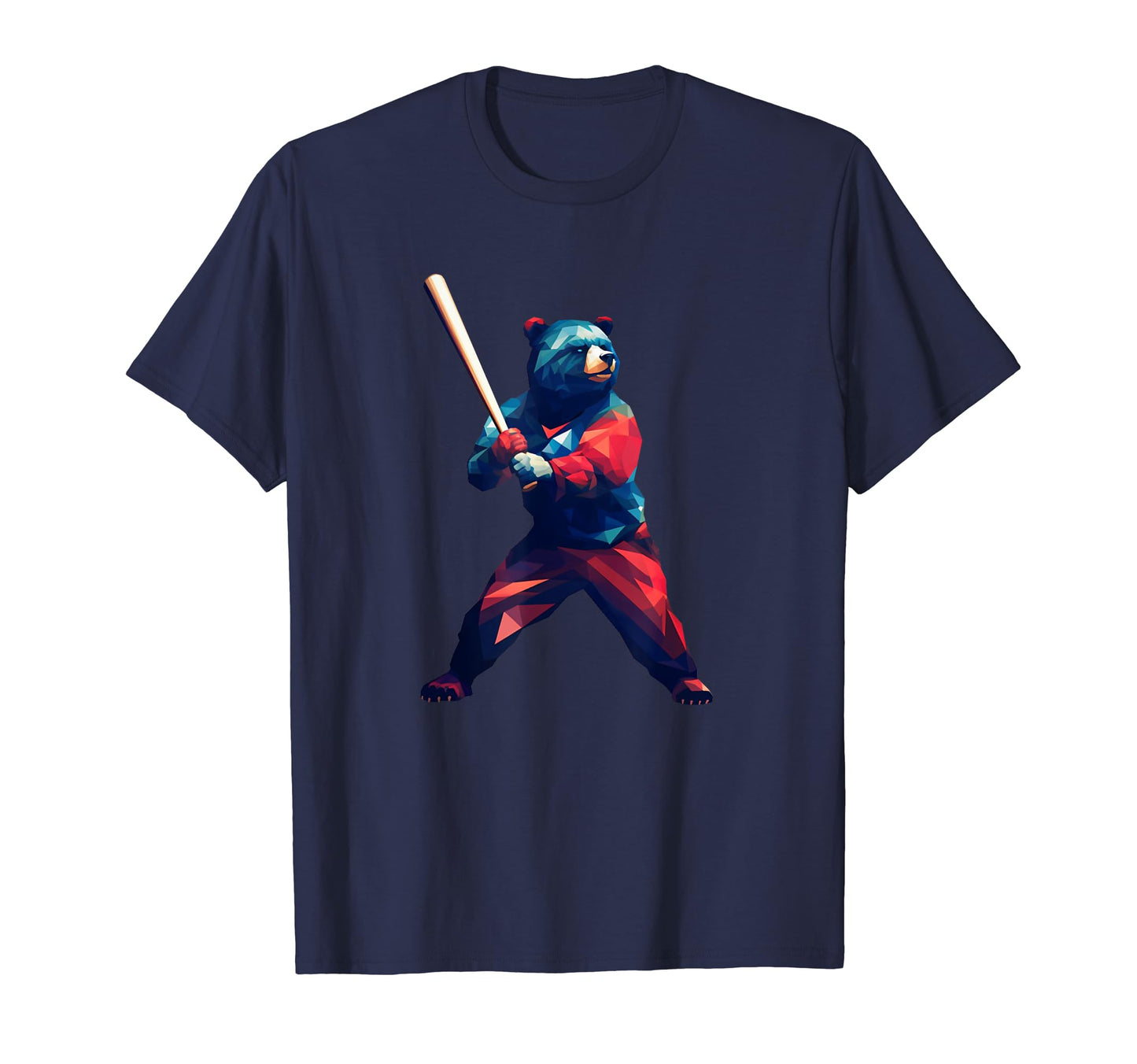 Home Run Bear Artistic Baseball T-Shirt - Casual Everyday Wear Men Women - T-Shirt, Sweatshirt, Hoodie
