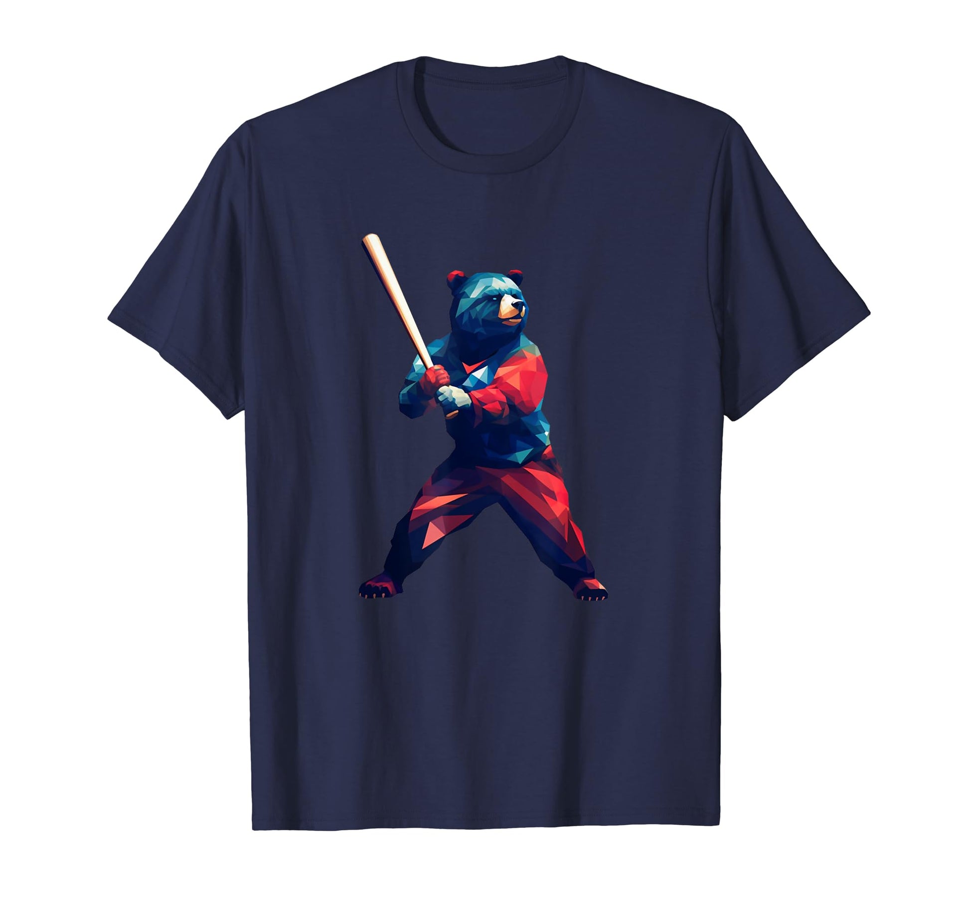 Home Run Bear Artistic Baseball T-Shirt - Casual Everyday Wear Men Women - T-Shirt, Sweatshirt, Hoodie