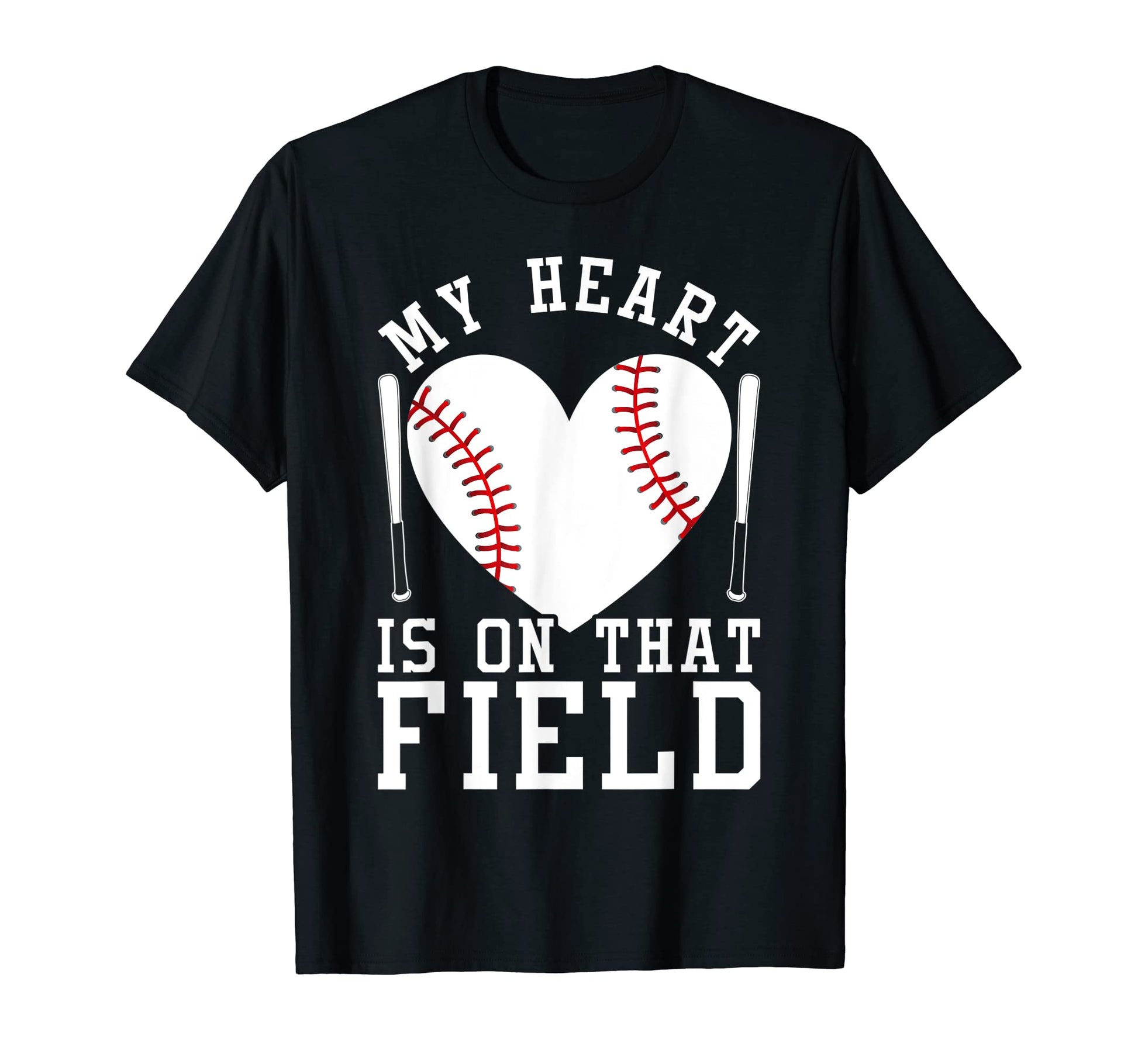 My Heart Is That Field Baseball Player Love T-Shirt - Graphic Print Unisex - T-Shirt, Sweatshirt, Hoodie